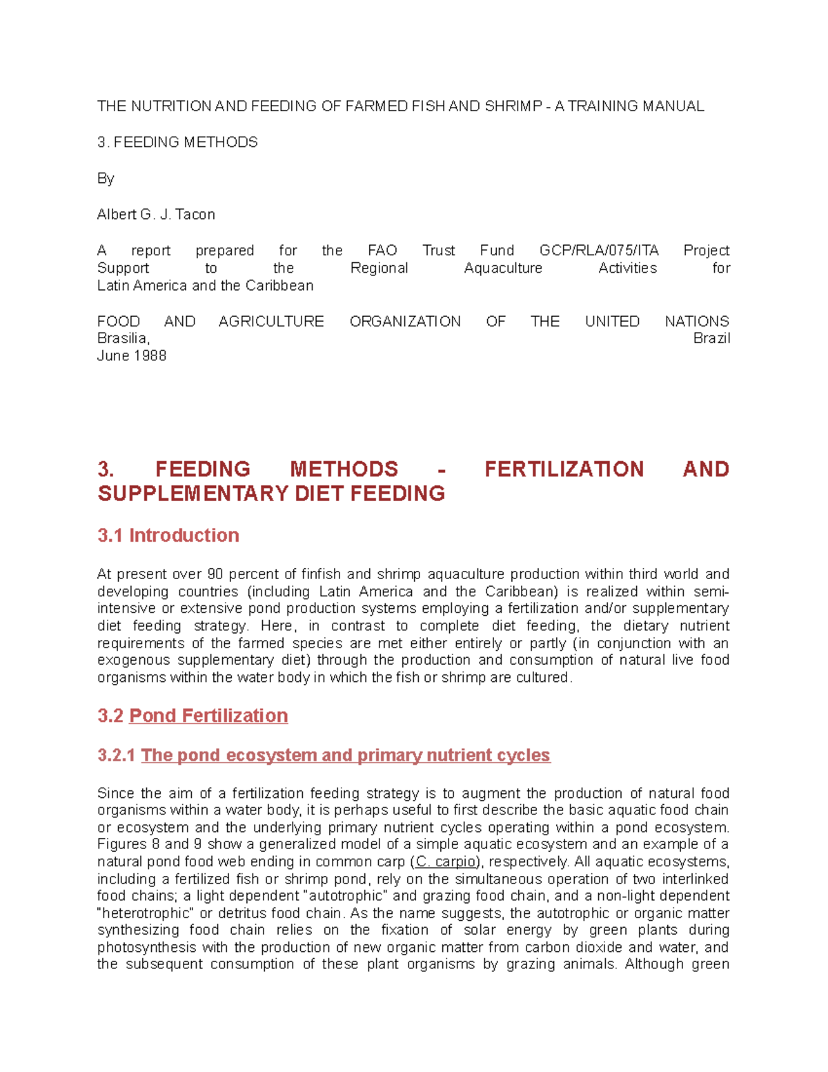 THE Nutrition AND Feeding OF Farmed FISH AND Shrimp - THE NUTRITION AND ...