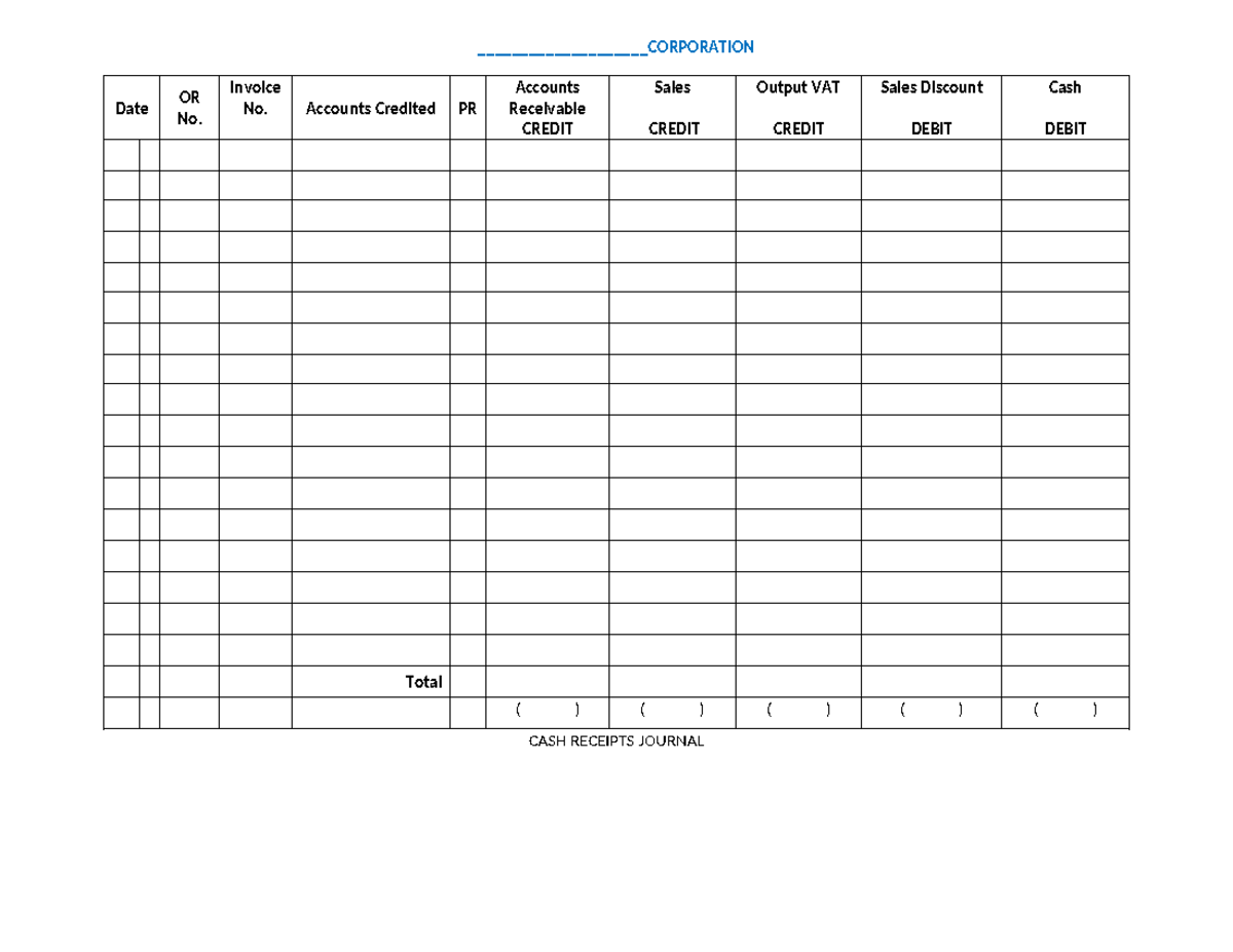 2 CASH Receipt Journal - math pictorgraph ...