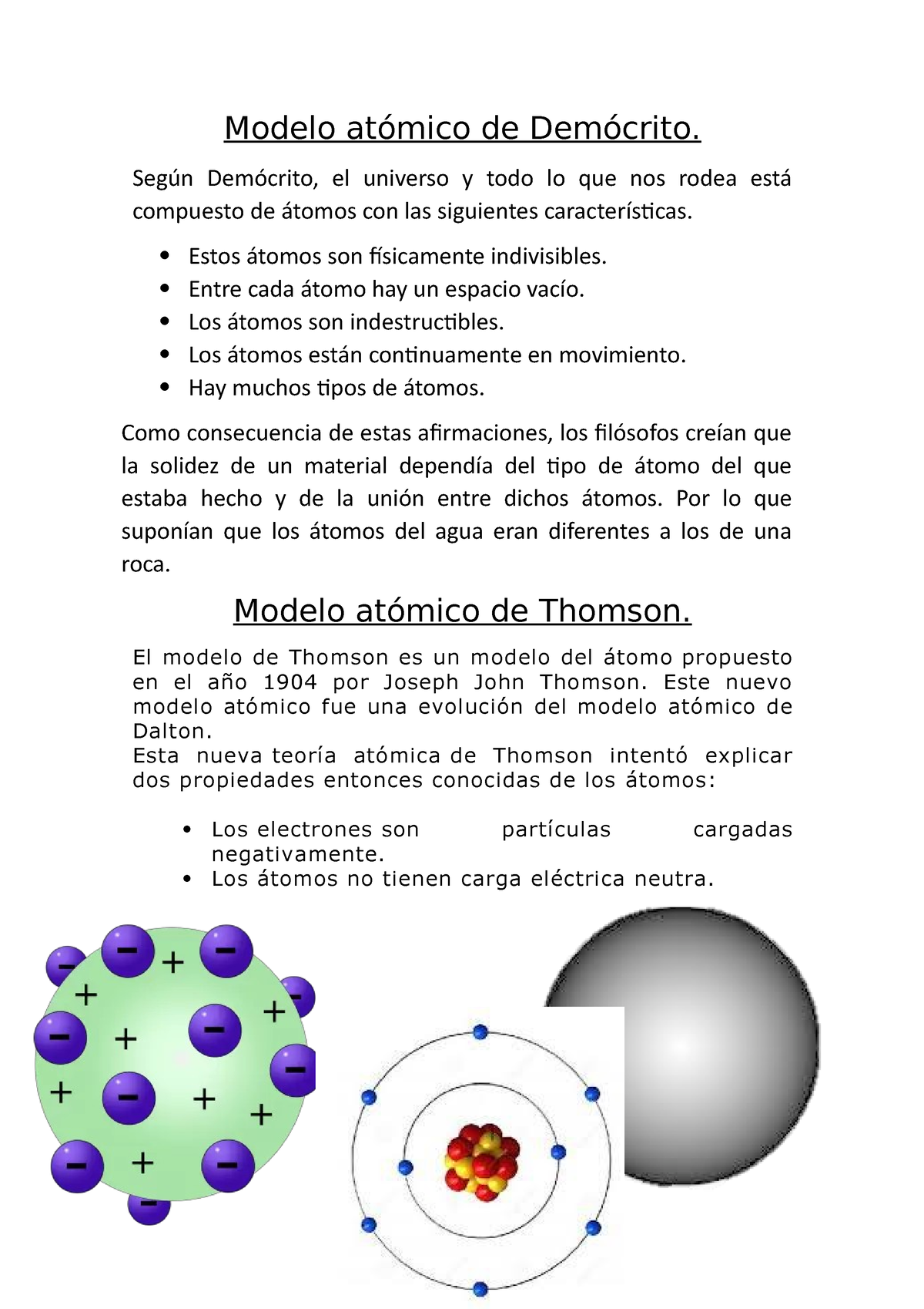 Modelo atómico de Demócrito - Según Demócrito, el universo y todo lo que  nos rodea está compuesto de - Studocu