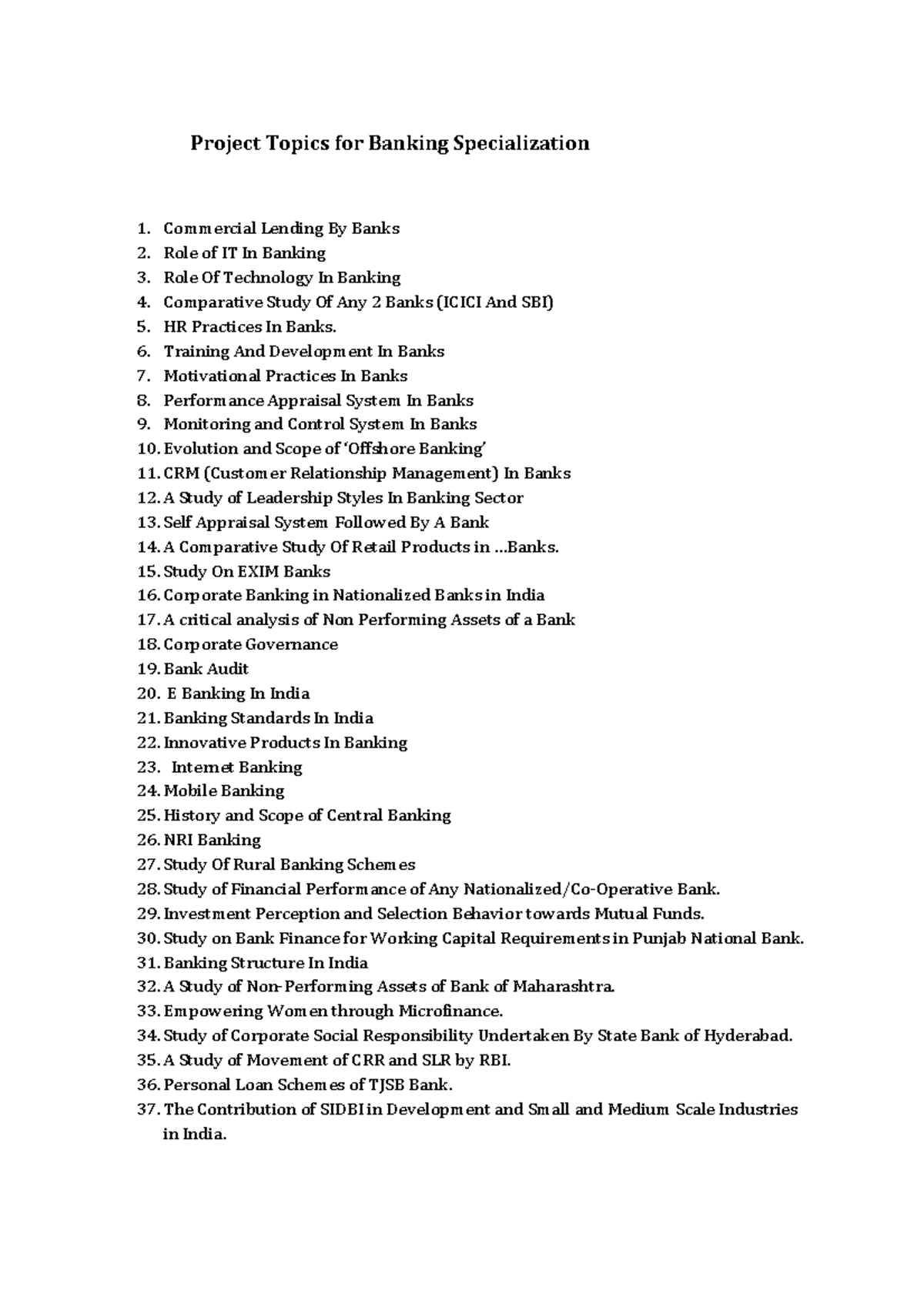 finance research project topics