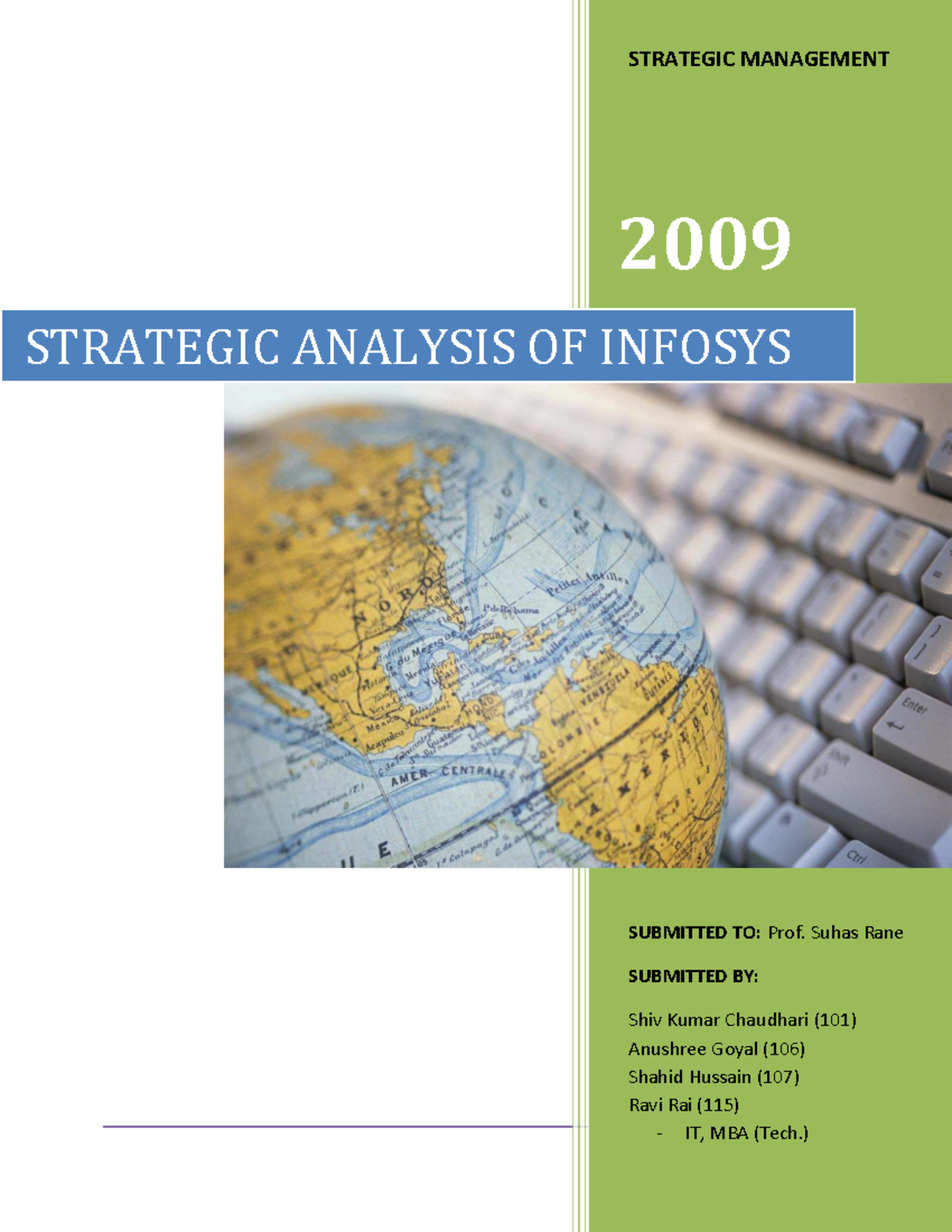 strategic management assignment strategic analysis report for infosys