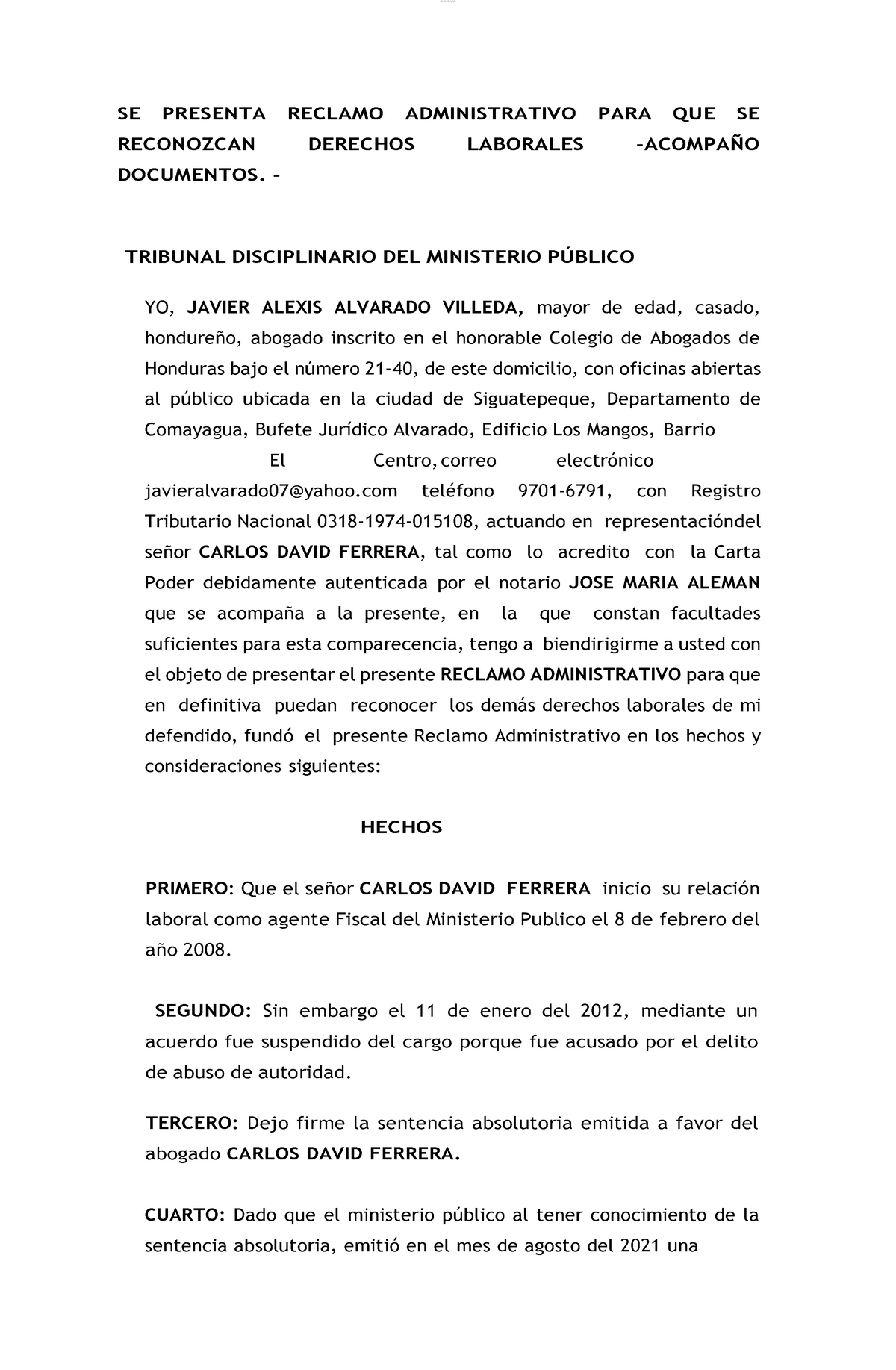 Reclamo Administrativo Lomoar Cpsd 7500528 Se Presenta Reclamo Administrativo Para Que Se 6677