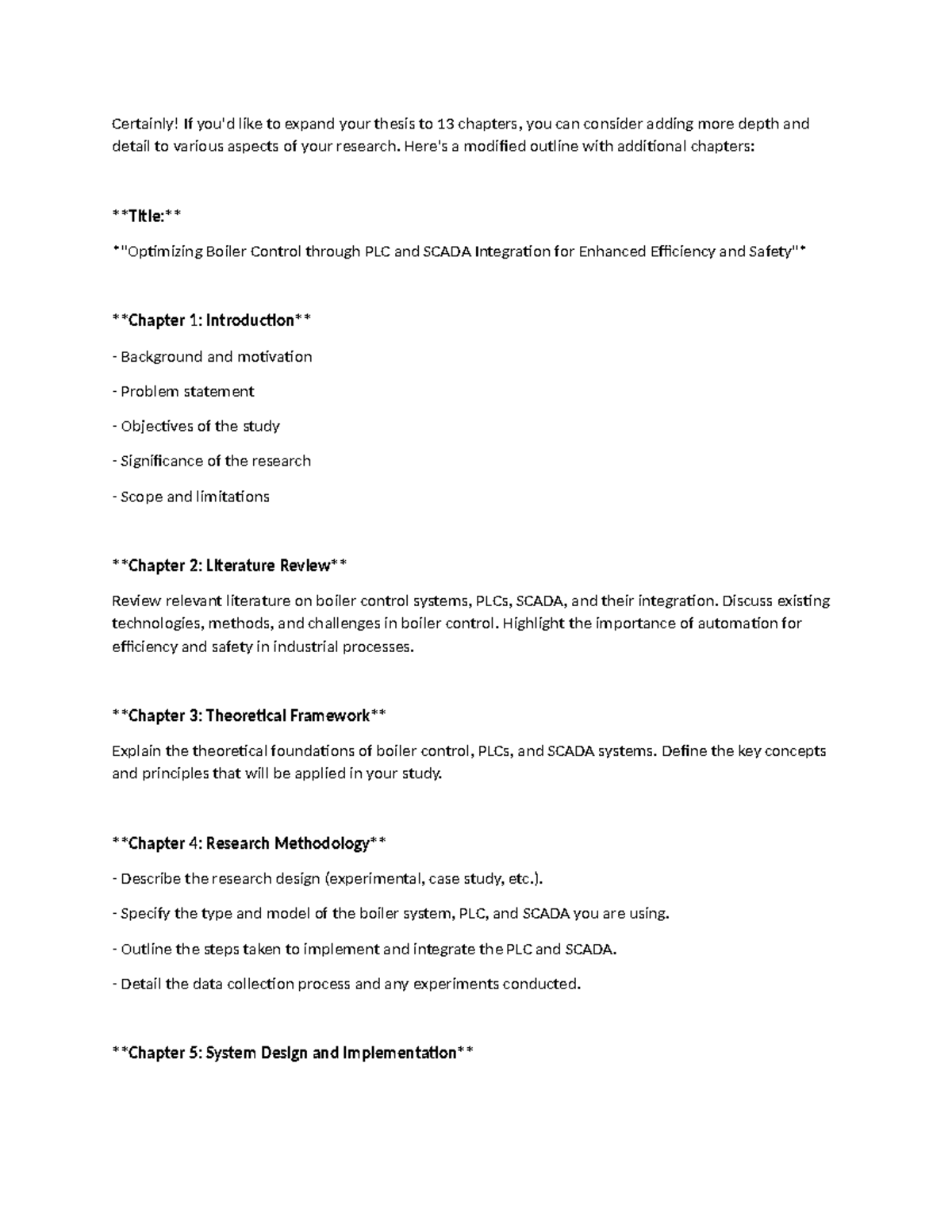 Thesis - Certainly! If you'd like to expand your thesis to 13 chapters ...