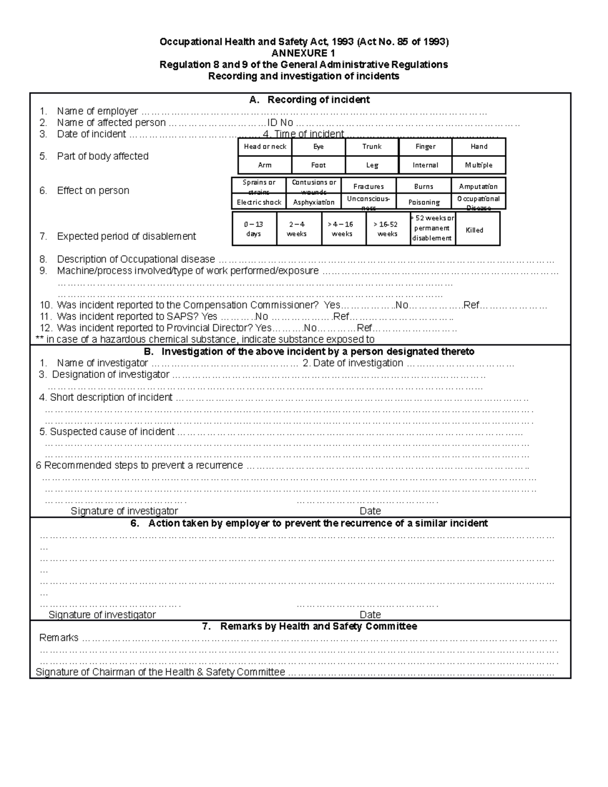 6-1-1-incident-report-occupational-health-and-safety-act-1993-act