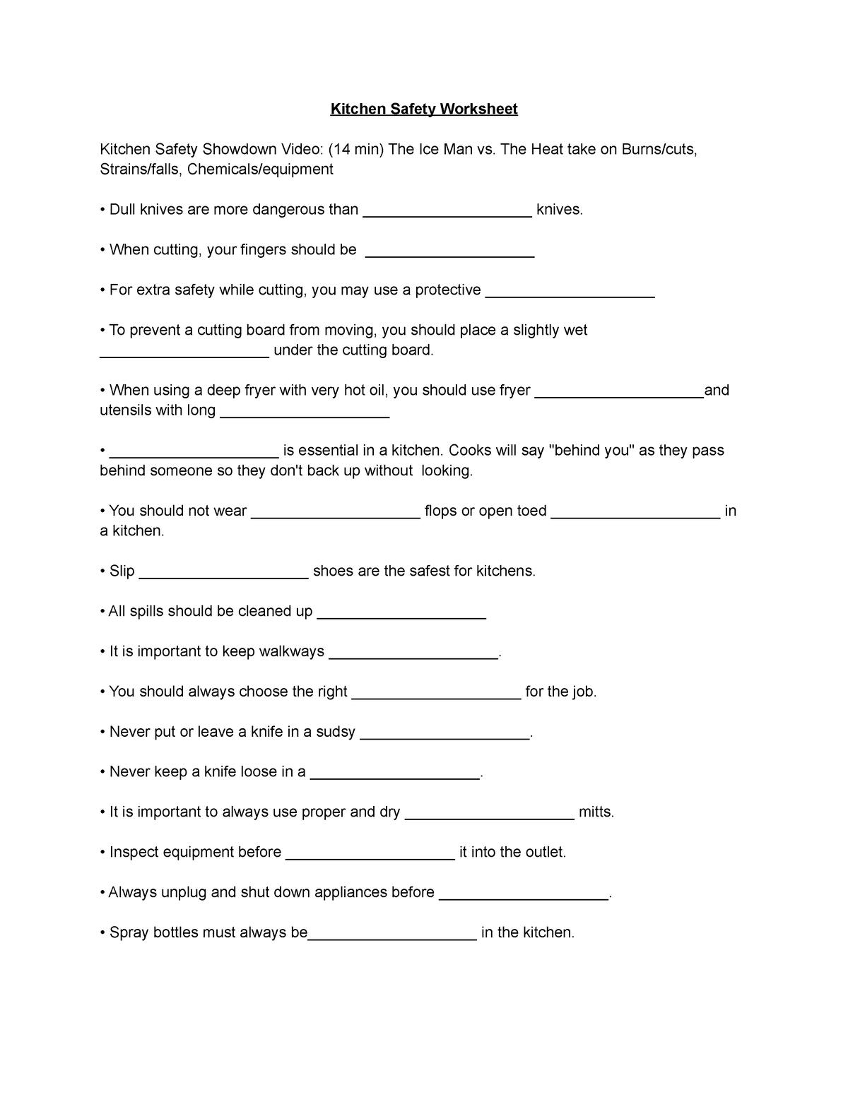 Kitchen Safety Worksheet Kitchen Safety Worksheet Kitchen Safety   Thumb 1200 1553 