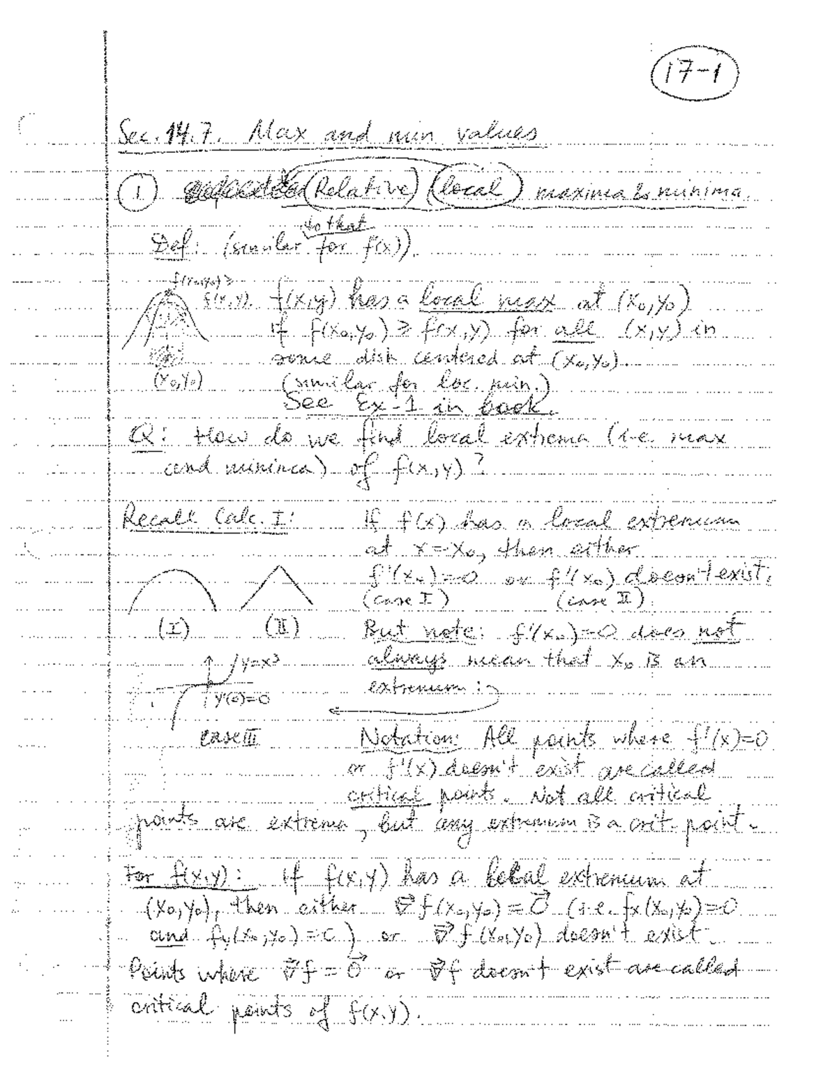 MATH121 2012-2013 Lecture Notes 17 - Max & min values - MATH 121 - Studocu