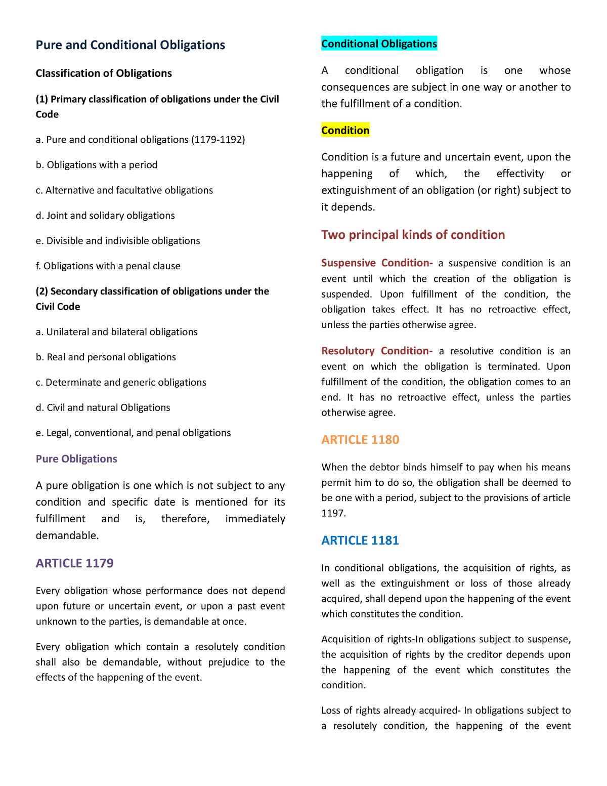 Pure And Conditional Obligations - Pure And Conditional Obligations ...