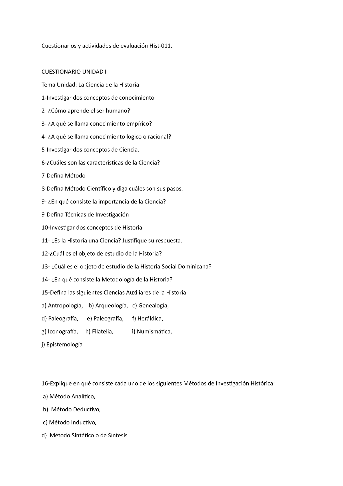 Cuestionarios No1 De La Unidad I De Fundamentos Cuestionarios Y Actividades De Evaluación 8262