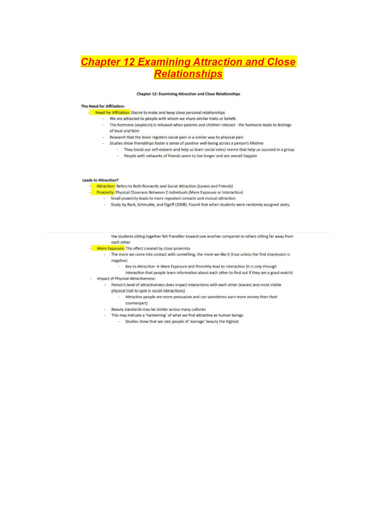 Chapter 12 Examining Attraction And Close Relationships - PSY 350L ...