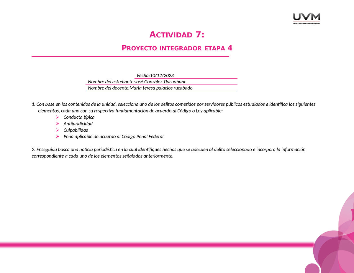 A7 Proyecto Integrador Etapa 4 - ACTIVIDAD 7: PROYECTO INTEGRADOR ETAPA ...