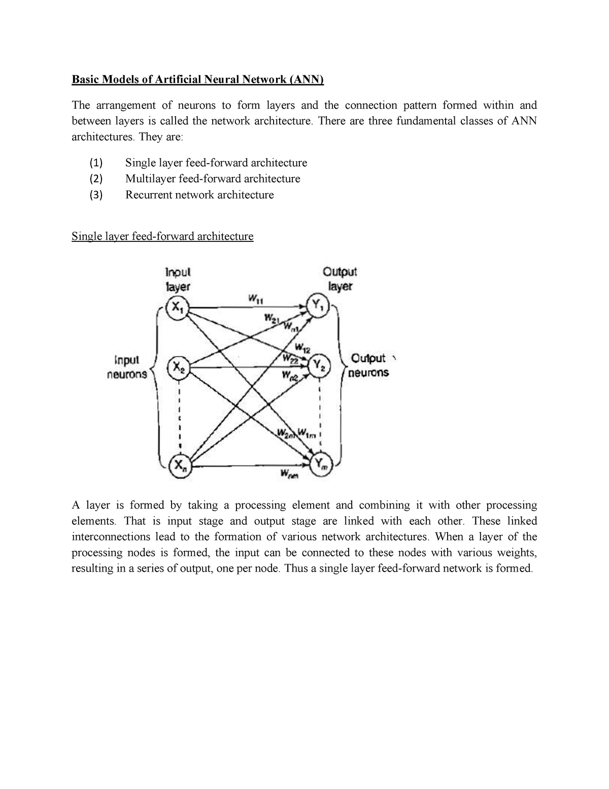 Basic Architecture Of Artificial Neural Network - Basic Models Of ...