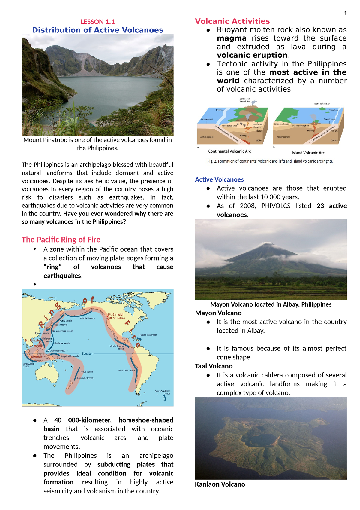 Science 10 Workbook 2023-2024 - LESSON 1. Distribution of Active ...