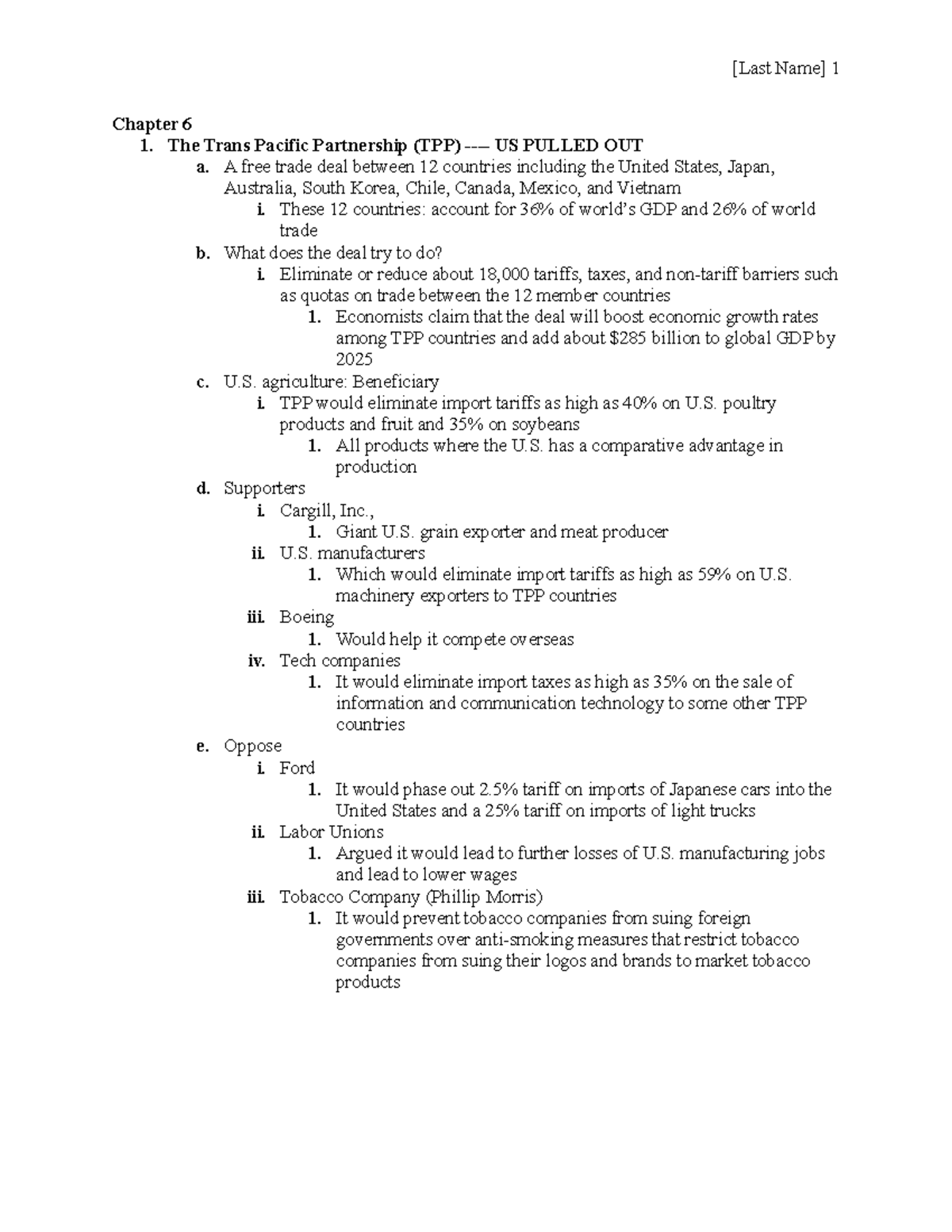 SOM Exam 2 (Autosaved) (Autosaved) - [Last Name] 1 Chapter 6 1. The ...