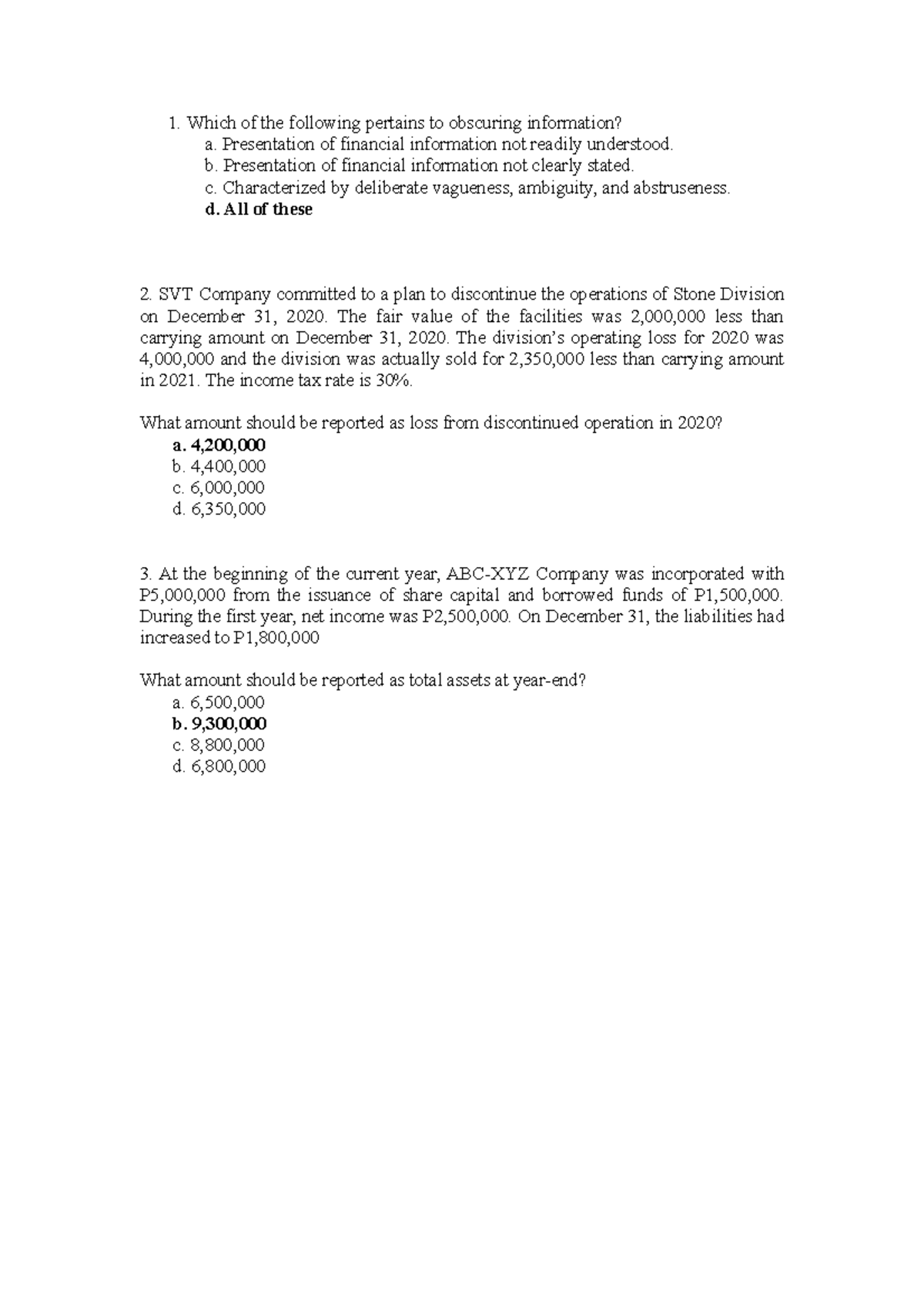 Question and Answer 1A - Accountancy - Studocu