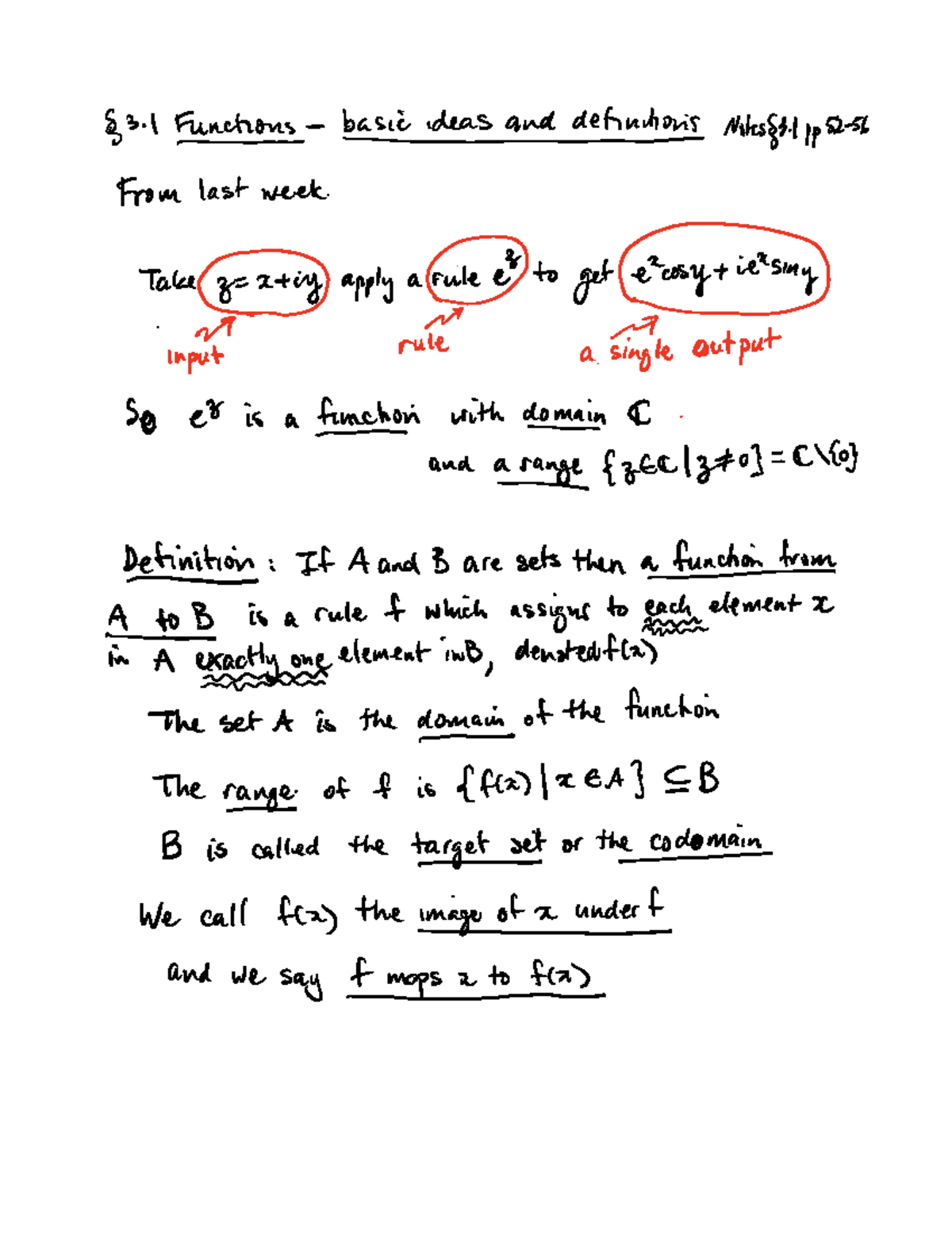 Calc week 3 - Handwritten notes and examples from pre lecture videos ...