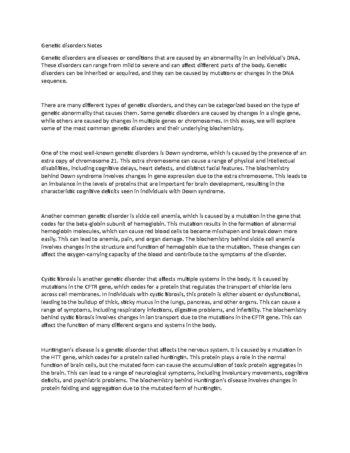 disorders Notes disorders Notes disorders are