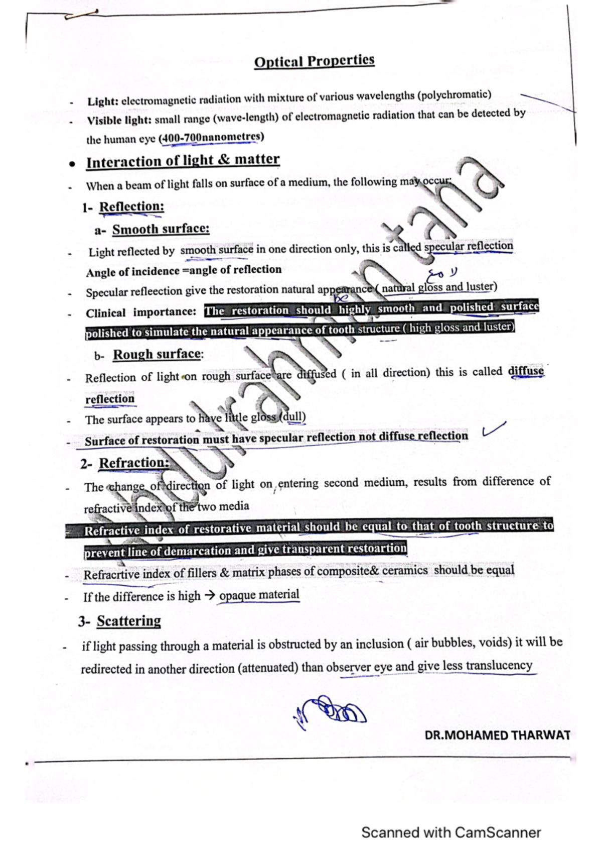 Optical properties Dental Materials I Studocu