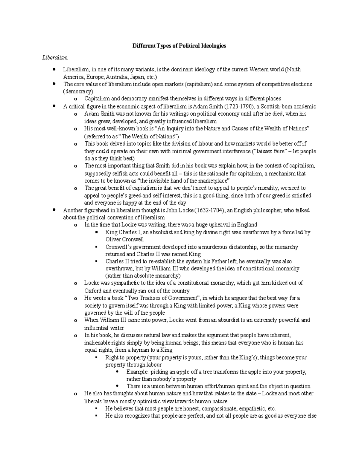 Lesson 3-5 - Different Types of Political Ideologies - Different Types ...