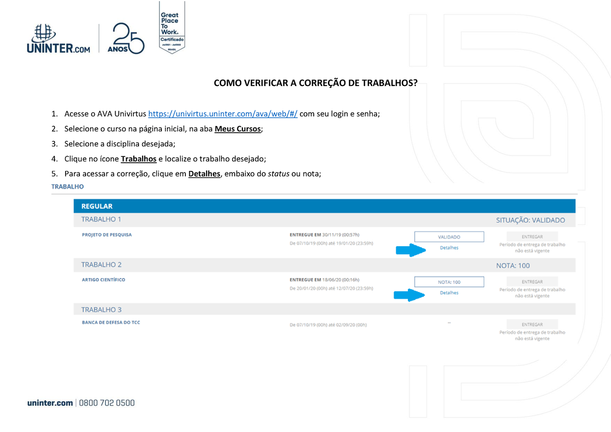 Correcao De Trabalhos - Apols 01, 02 - COMO VERIFICAR A CORRE«√O DE ...