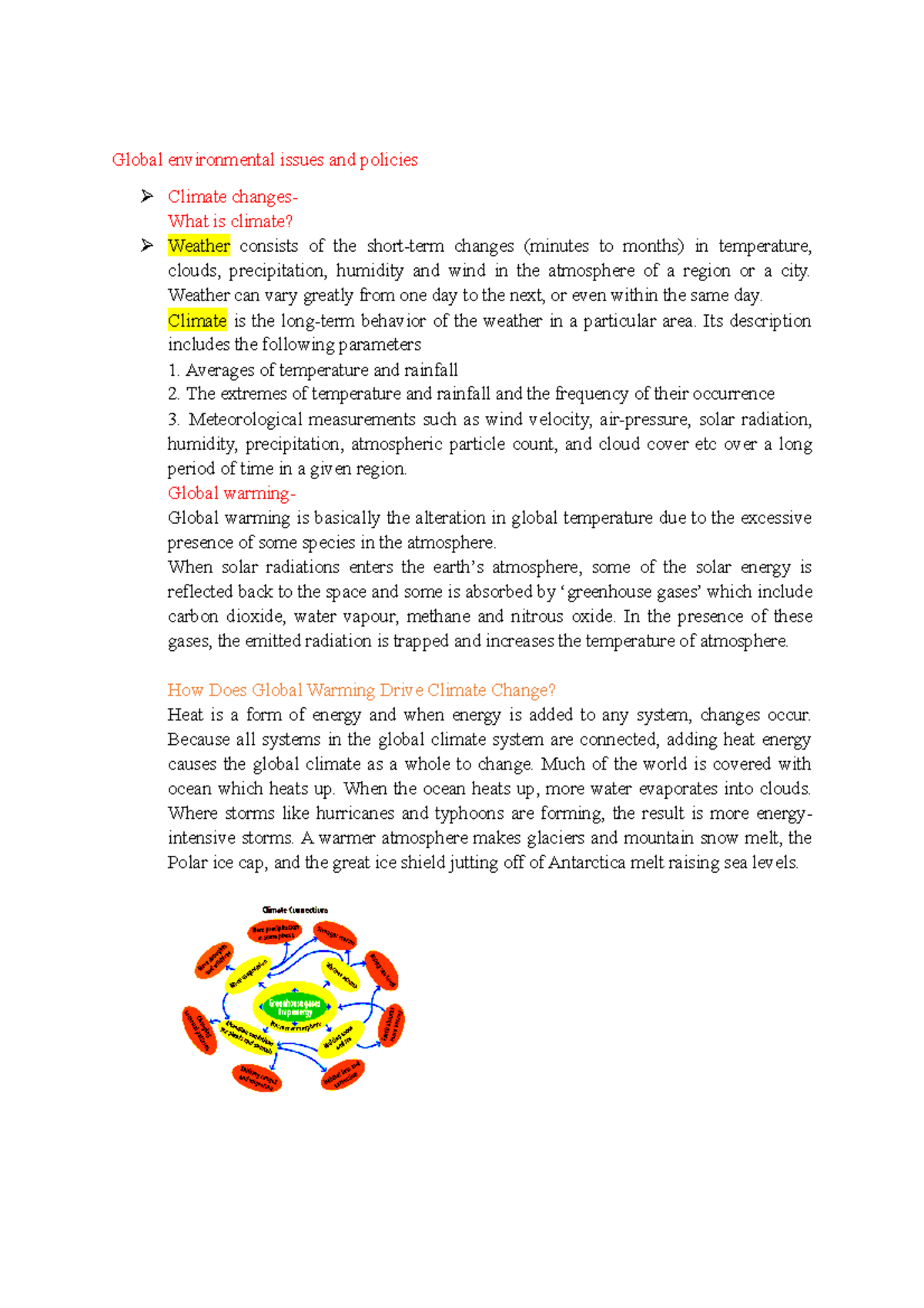 Unit 5- climate change - summary - Global environmental issues and ...