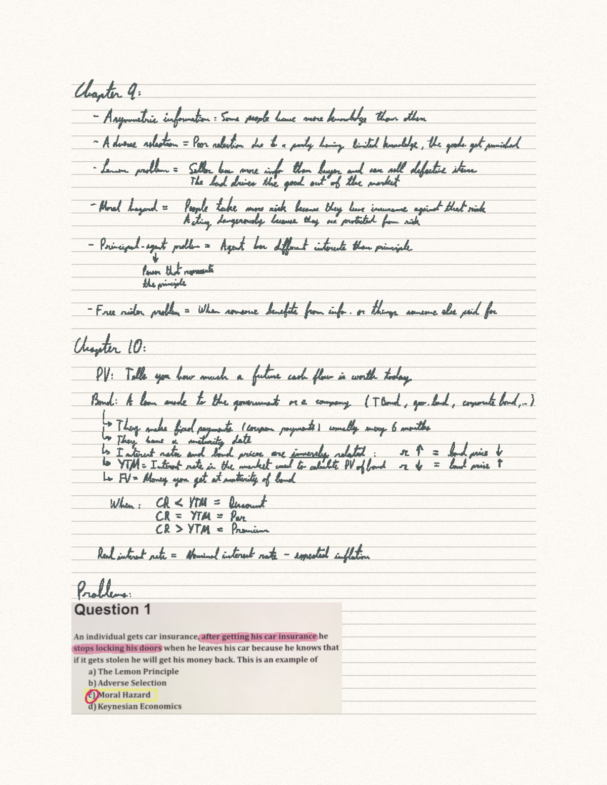 Chapter 9 10 tutorial Notes for chapter - Charter 9 Asymmetric ...