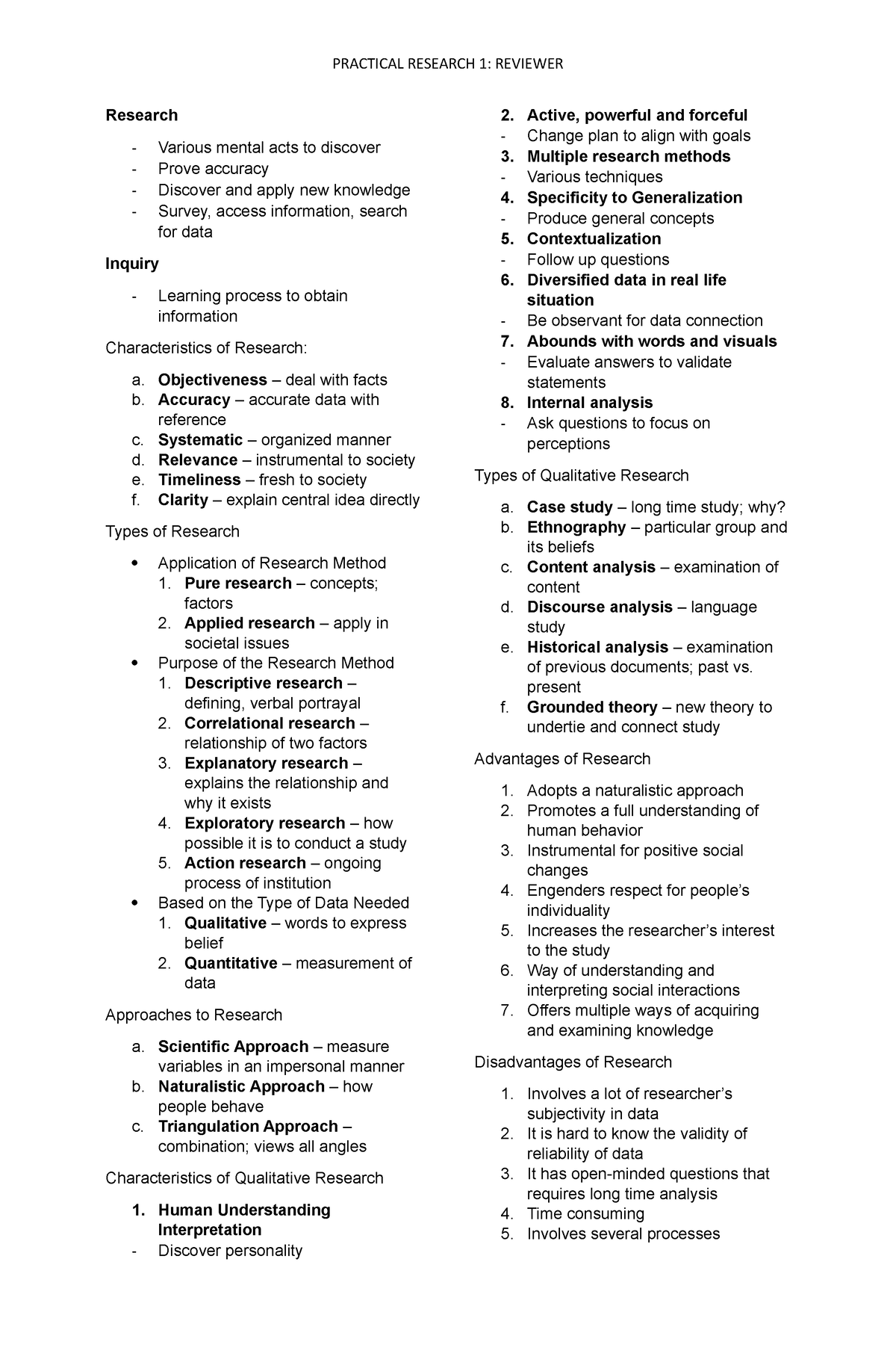 Pr1 Reviewer Na Practical Research 1 Reviewer Research Various Mental Acts To Discover 4085