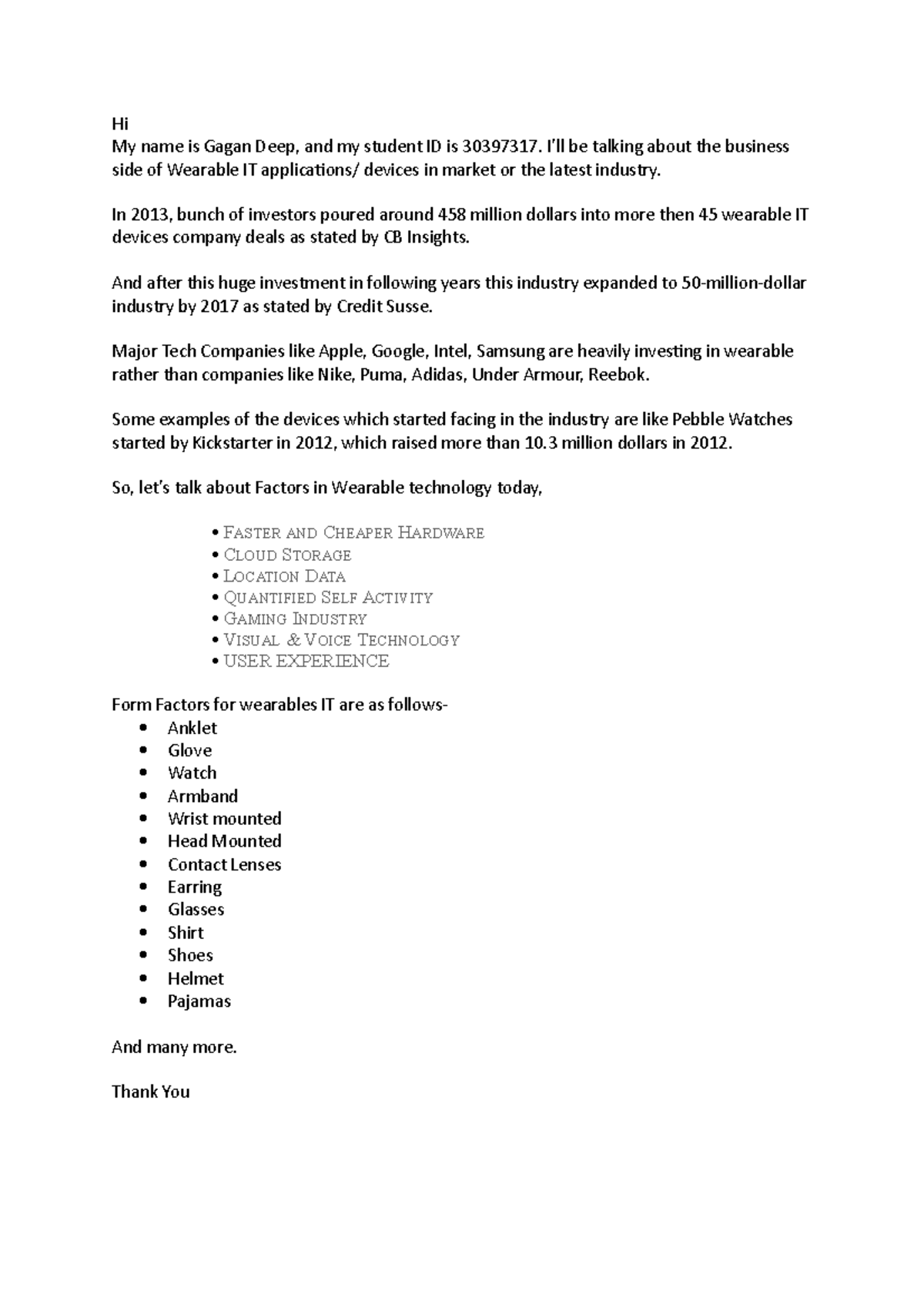 Itech 1001 Assignment 3 Hi My Name Is Gagan Deep And My Student ID