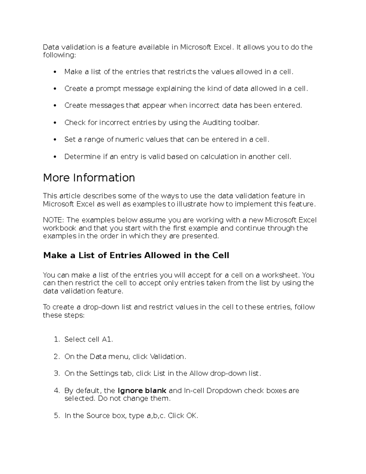 Data validation - .............................. - Data validation is a ...