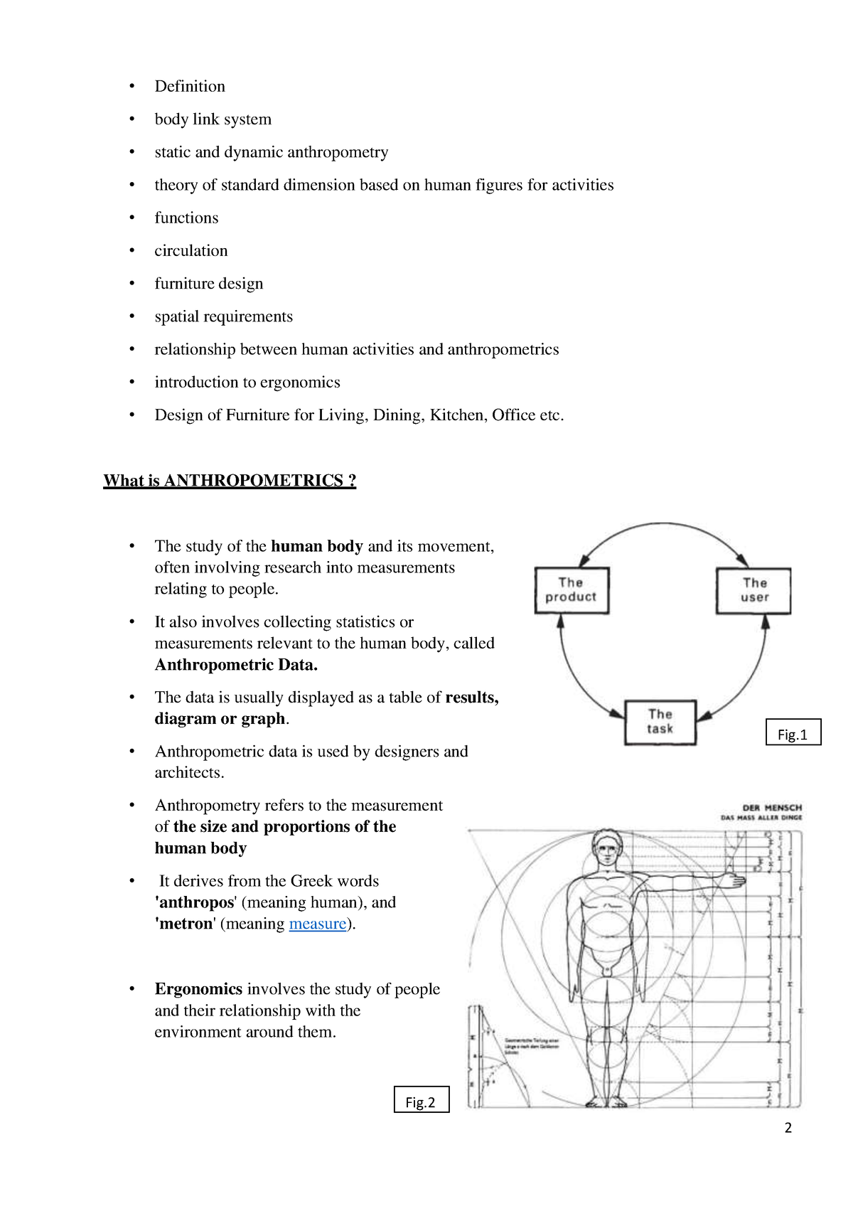 Anthropometrics - Fig. Definition Body Link System Static And Dynamic ...