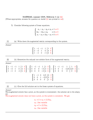 Sample-midterm-2 - Sample Midterm 2 - MATH 240 - SFU - Studocu