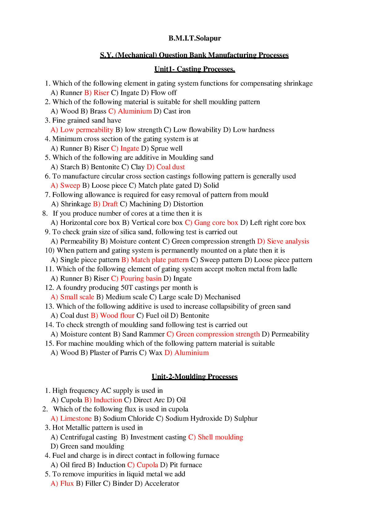 Unit Wise MCQ-1 - Mcq - B.M.I.T S. (Mechanical) Question Bank ...