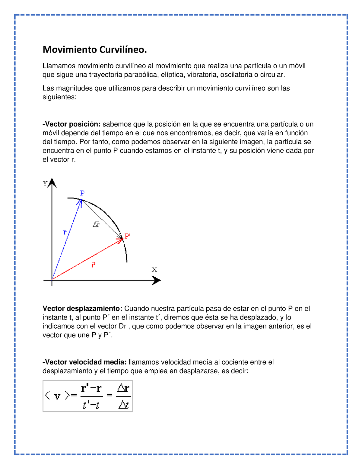 Dinamica U1 Parte 2 Resumen Unidad 1 Movimiento Curvilíneo Llamamos Movimiento Curvilíneo 1051