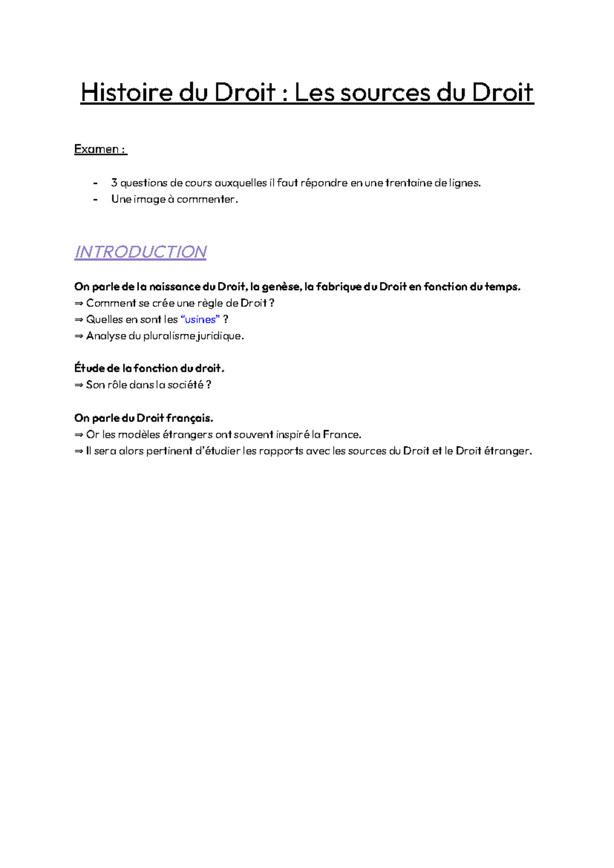 (1) Cours Histoire du Droit - Histoire du Droit : Les sources du Droit ...