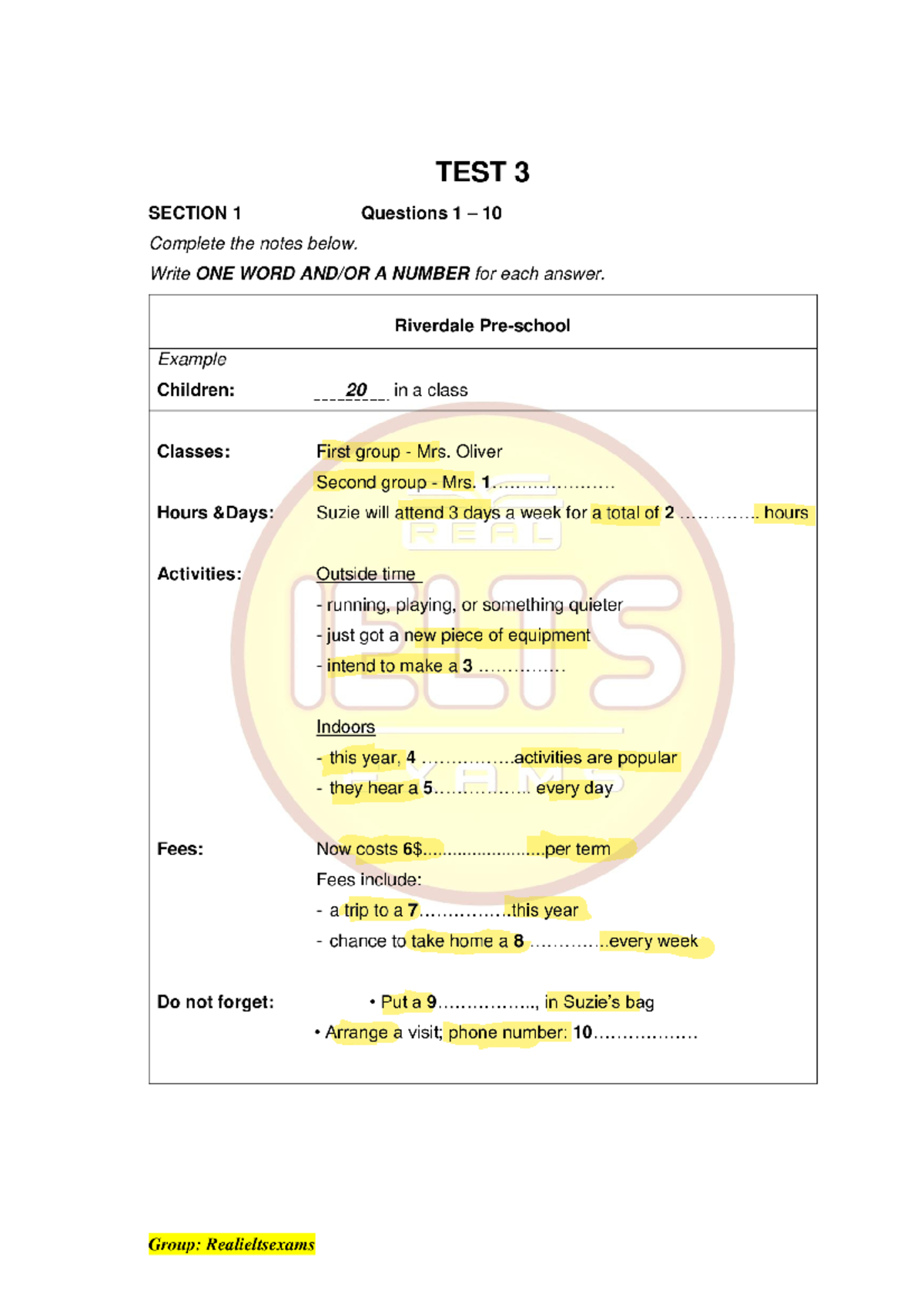 Test 3 - ielts - English Grammar - Studocu