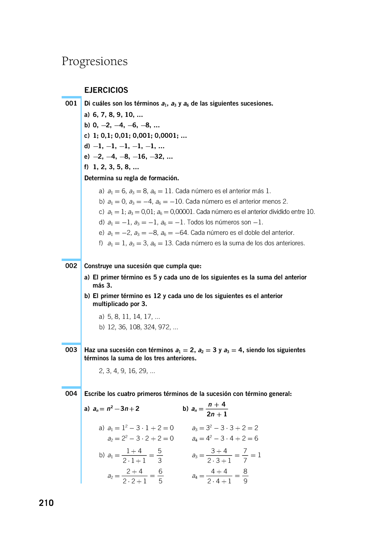 Progresiones Son Apuntes Y Trabajos Prácticos Ejercicios Di Cuáles Son Los Términos A 1 A 9385