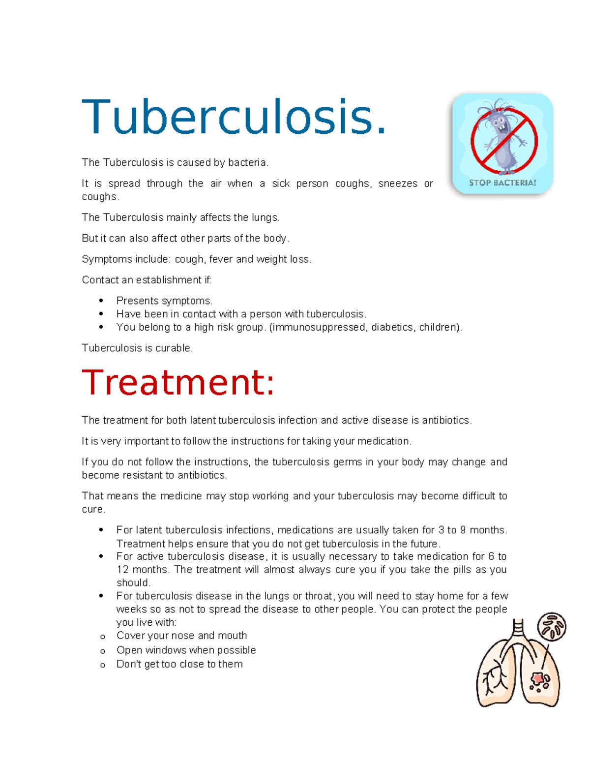 Script of the Tuberculosis - Tuberculosis. The Tuberculosis is caused ...