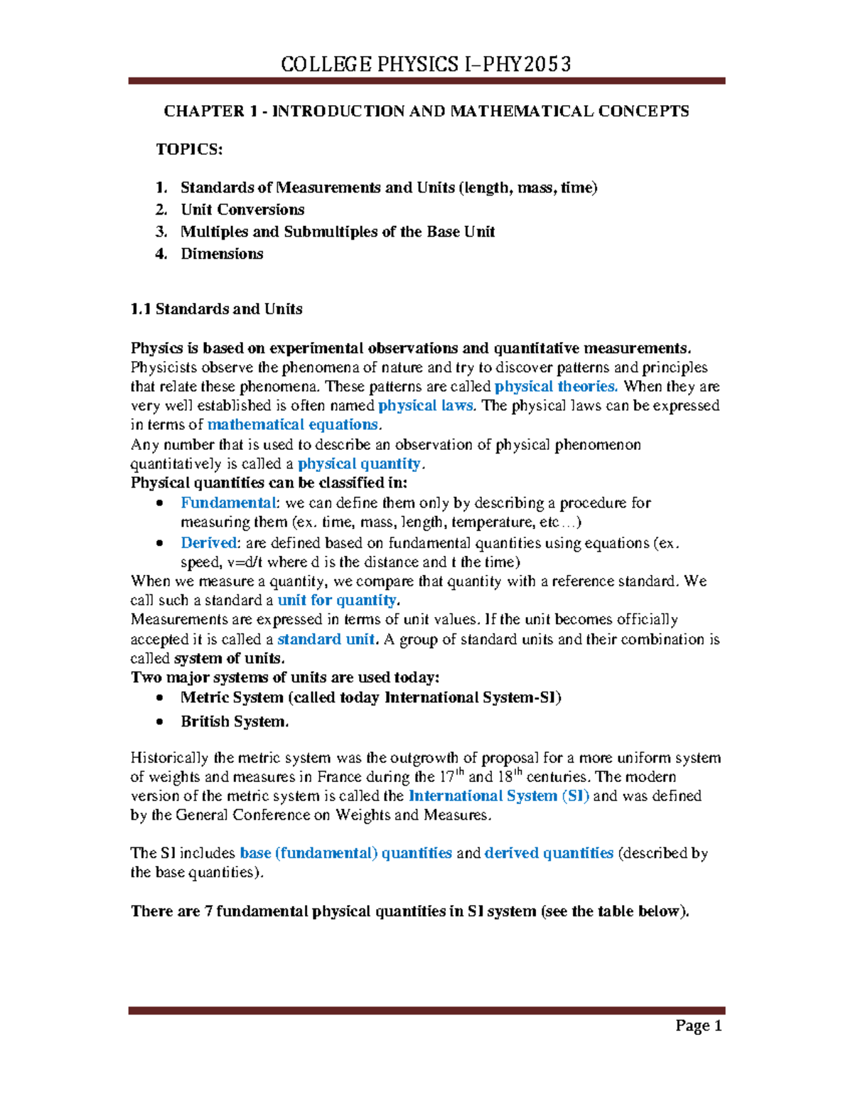 Ch 1-Lecture Notes-1 - Chapter 1 Lecture Notes - CHAPTER 1 ...