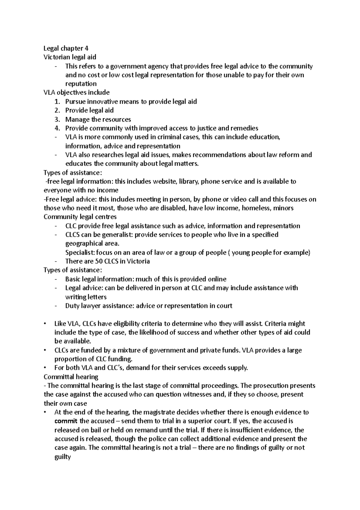 Legal Chapter 4 - Legal Chapter 4 Victorian Legal Aid - This Refers To 