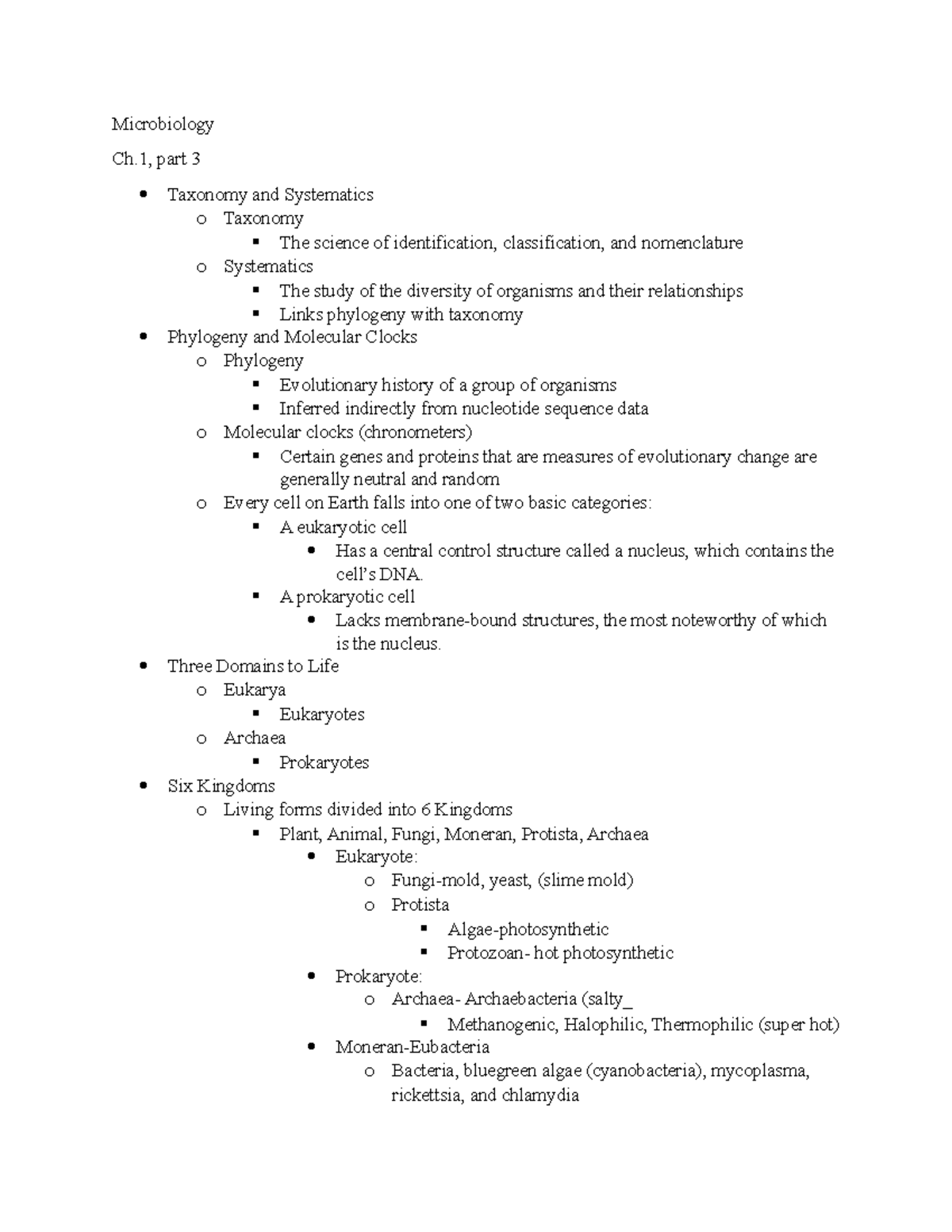 Microbiology-part 3 - Lecture Notes Chapter 1 - Microbiology Ch, Part 3 ...