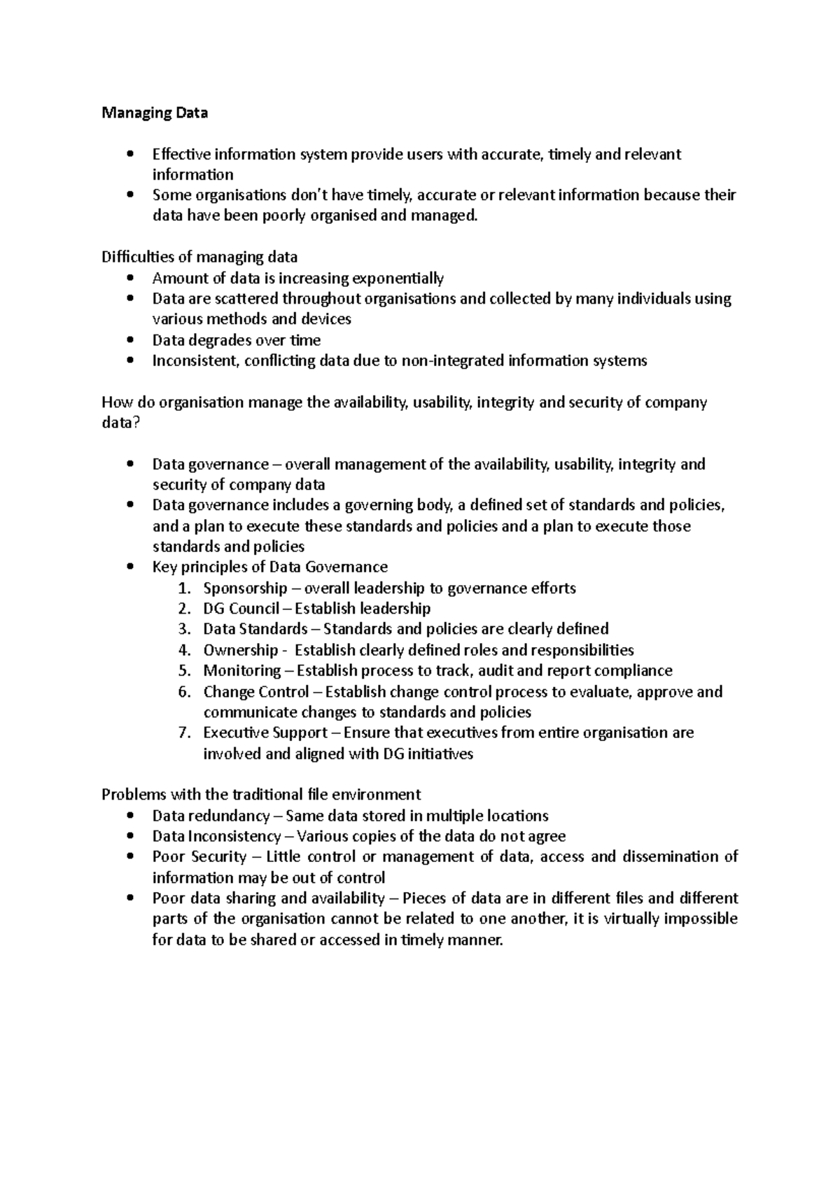 Data and Knowledge Management Notes - Managing Data Effective ...