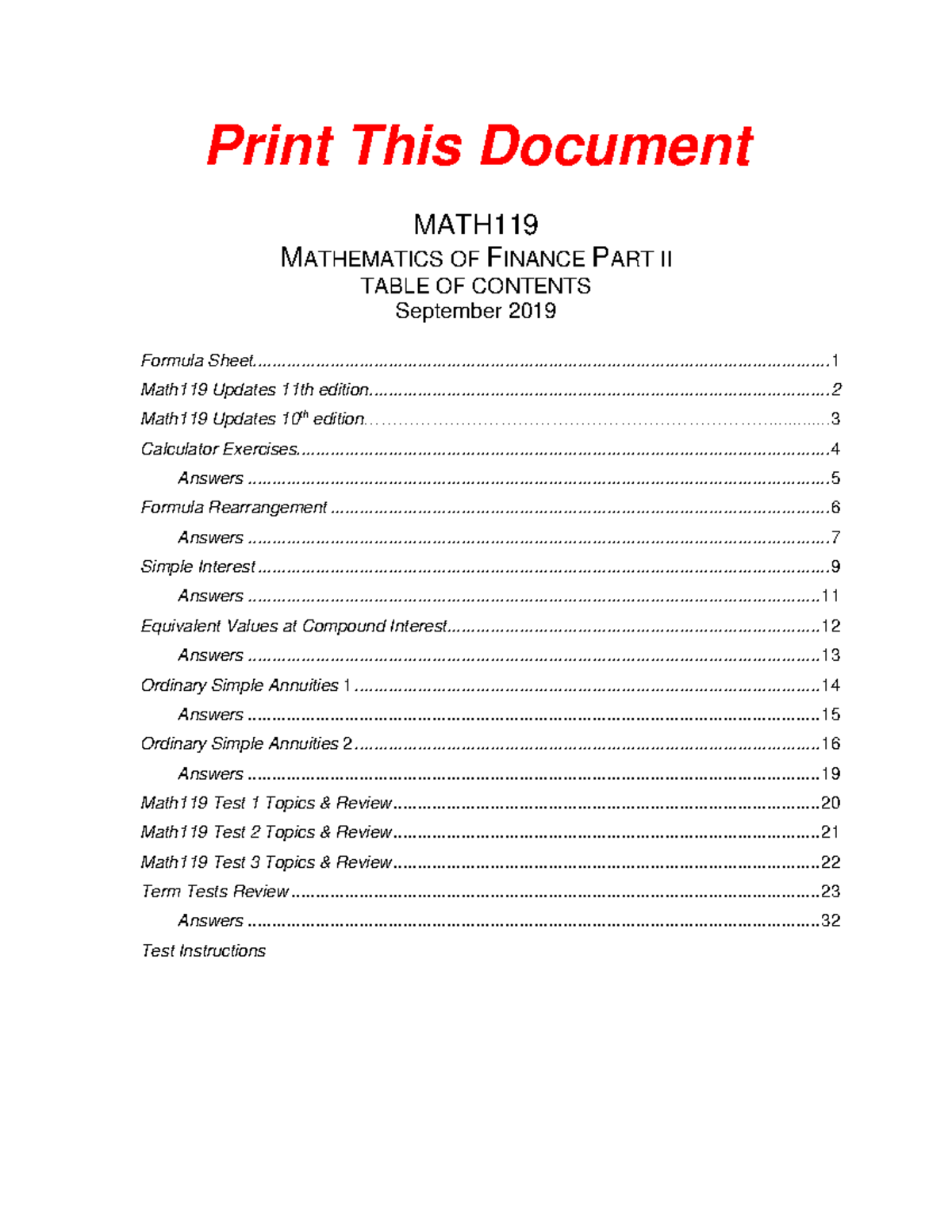 E C - T0 - Math119 Supplementary Problems September 2019 - Print This ...