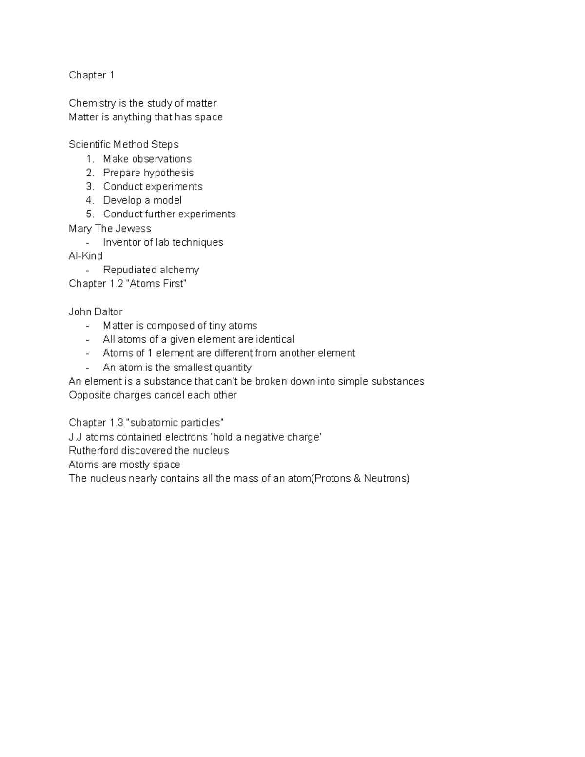 Chapter 1 1.1 Chem 101 - Chapter 1 Chemistry is the study of matter ...