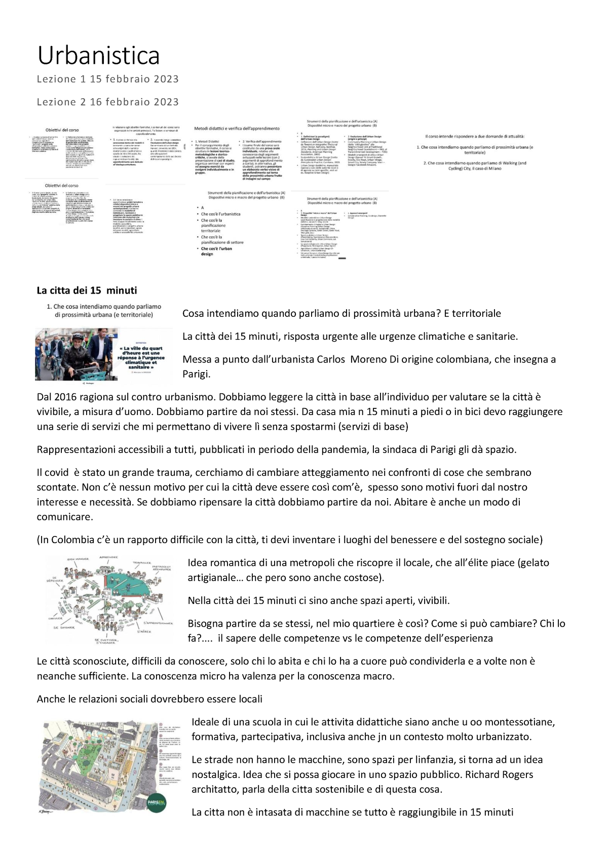 Urbanistica, Prime Lezioni - Urbanistica Lezione 1 15 Febbraio 2023 ...