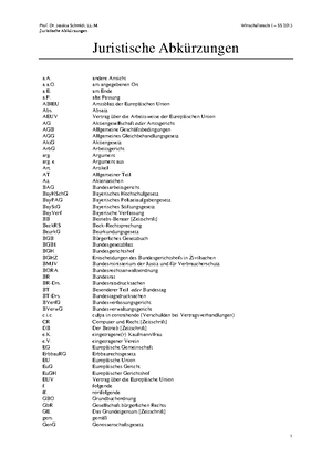 We abkürzung jura