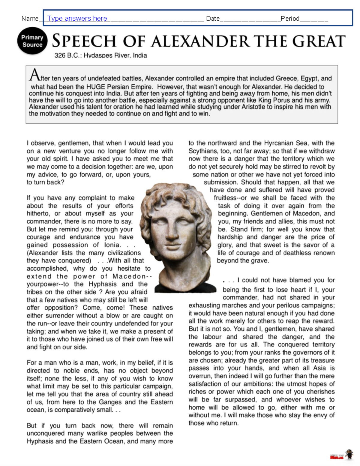 Haley Whitaker - Copy of 6B Alexander the Great Speech - - Studocu