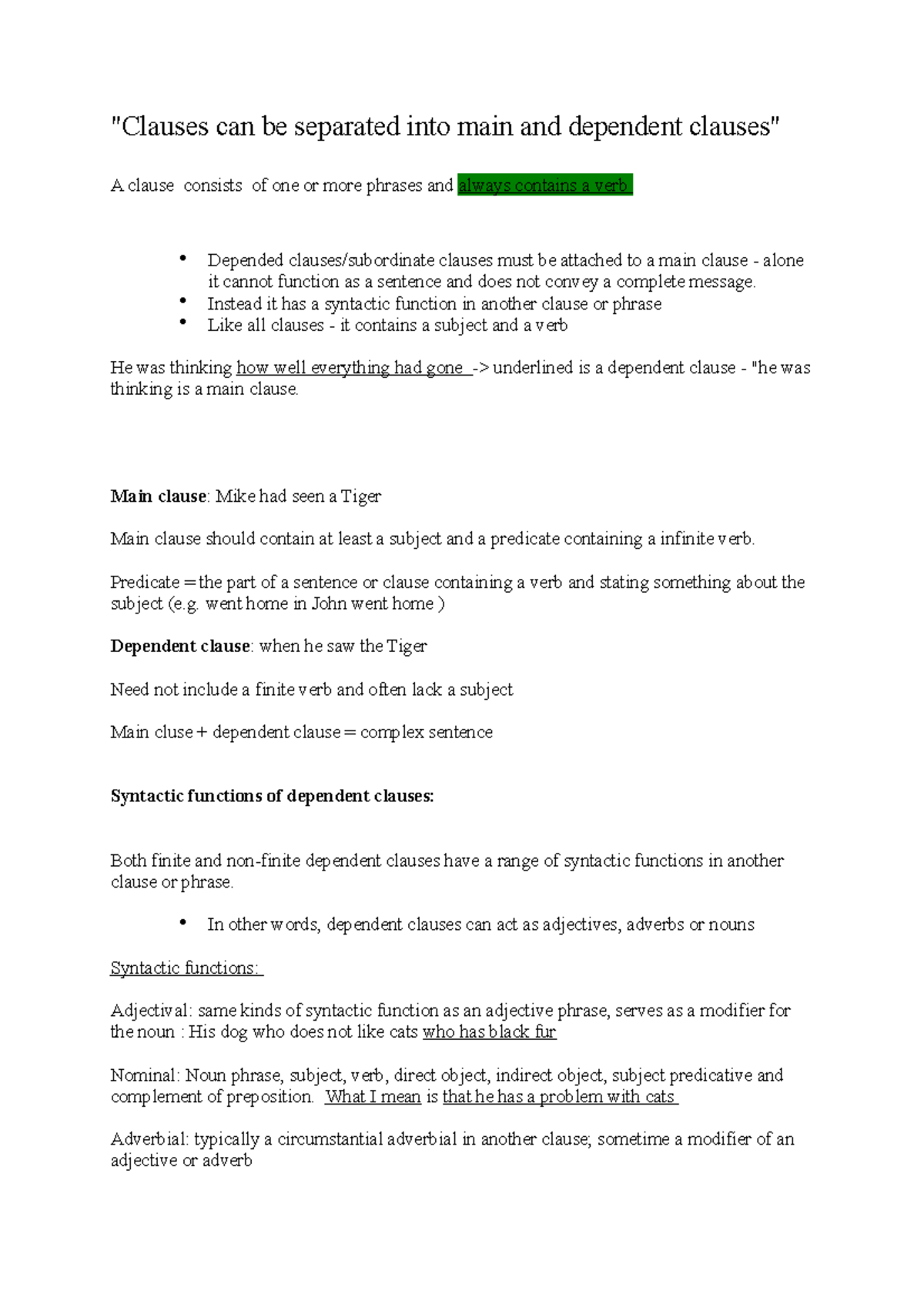 Color By Number Independent And Dependent Clauses Answer Key