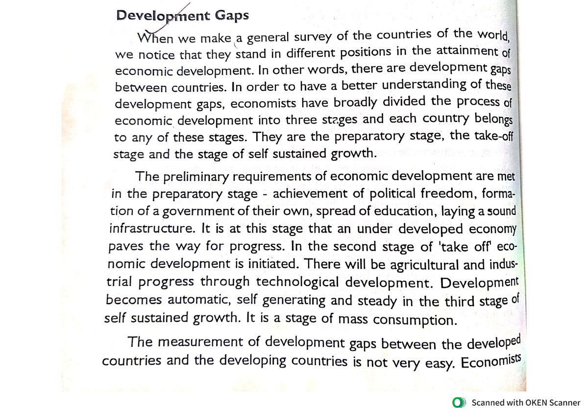 development gap essay