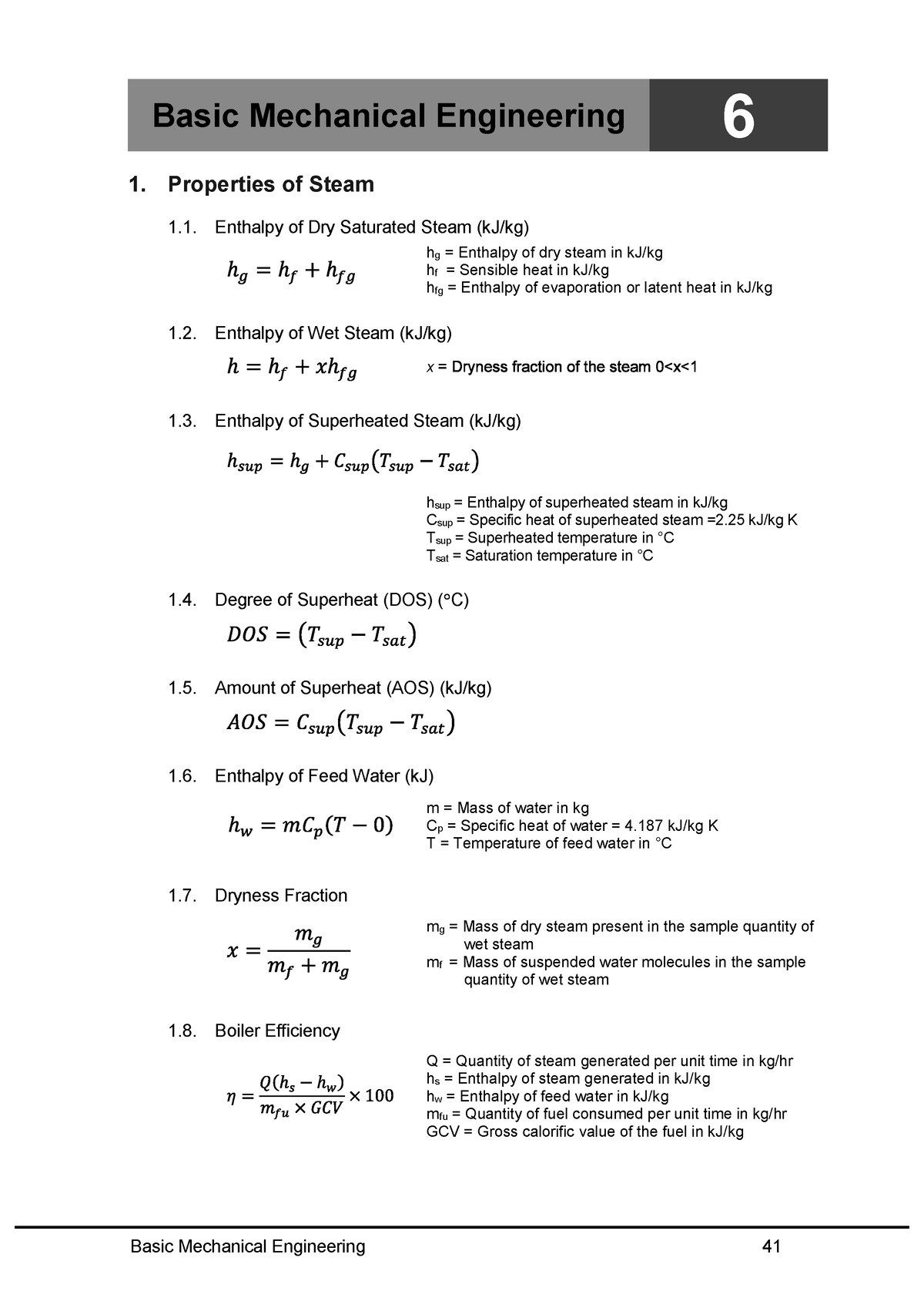 Handbook BME 2019 - PREVIOUS YEAR - Basic Mechanical Engineering 6 1 ...