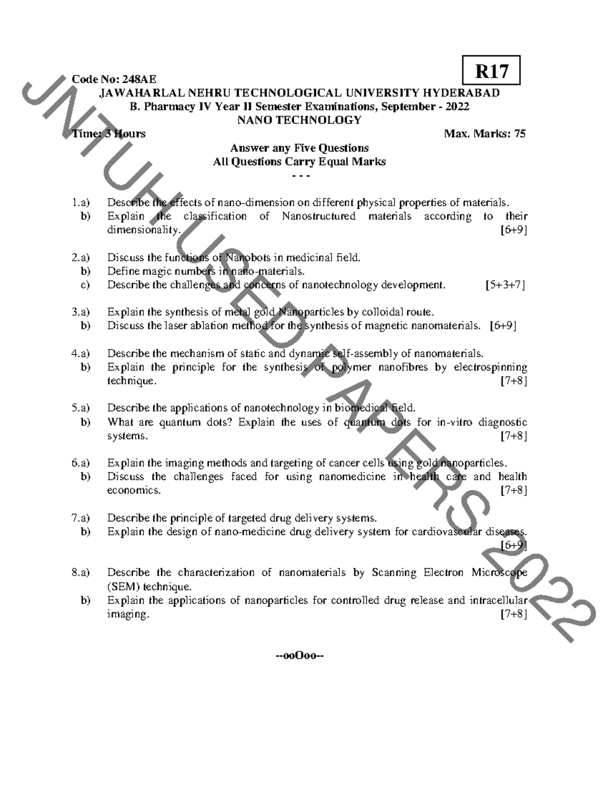 September-2022 - Notes - Code No: 248AE JAWAHARLAL NEHRU TECHNOLOGICAL ...