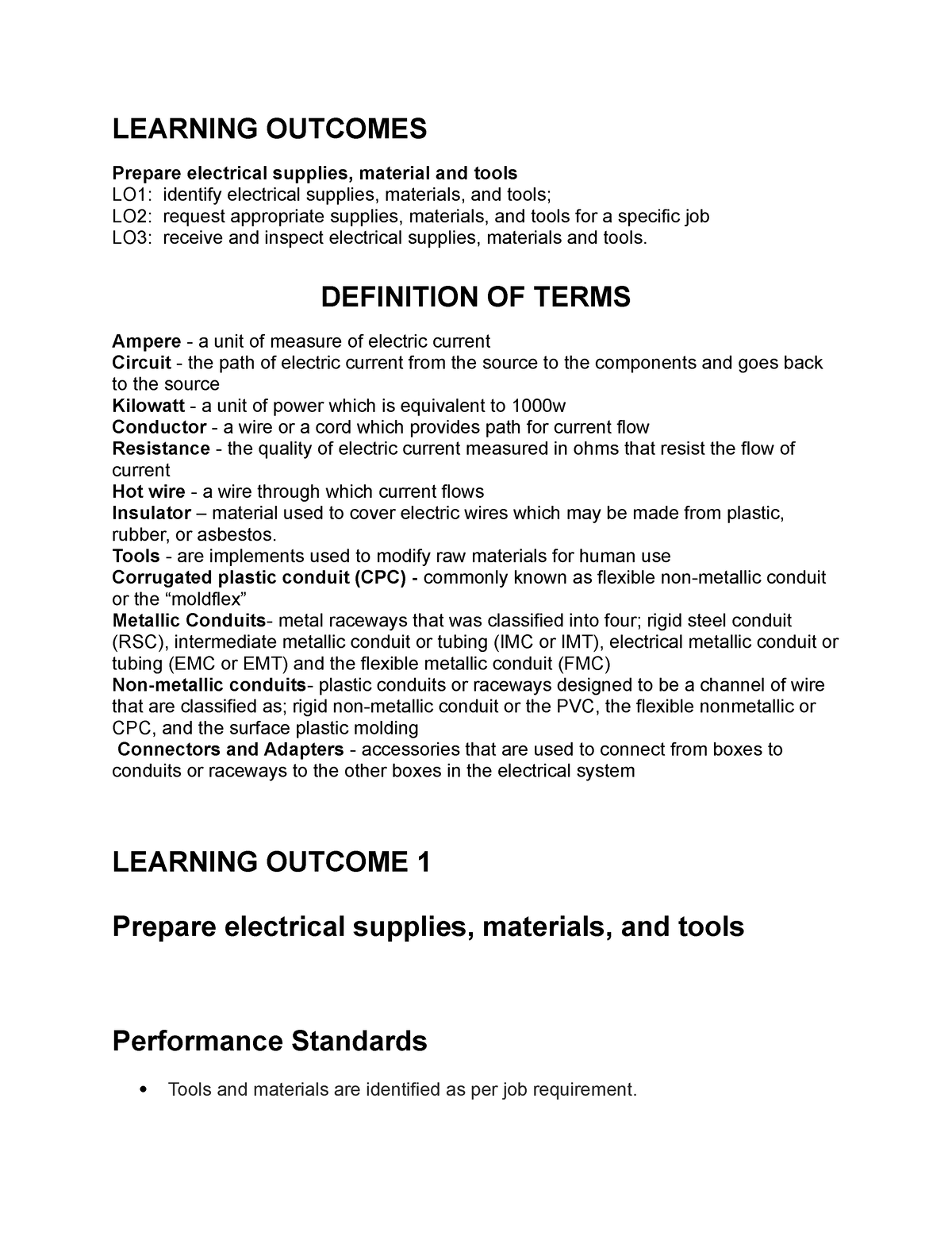 lesson-1-electrical-learning-outcomes-prepare-electrical-supplies